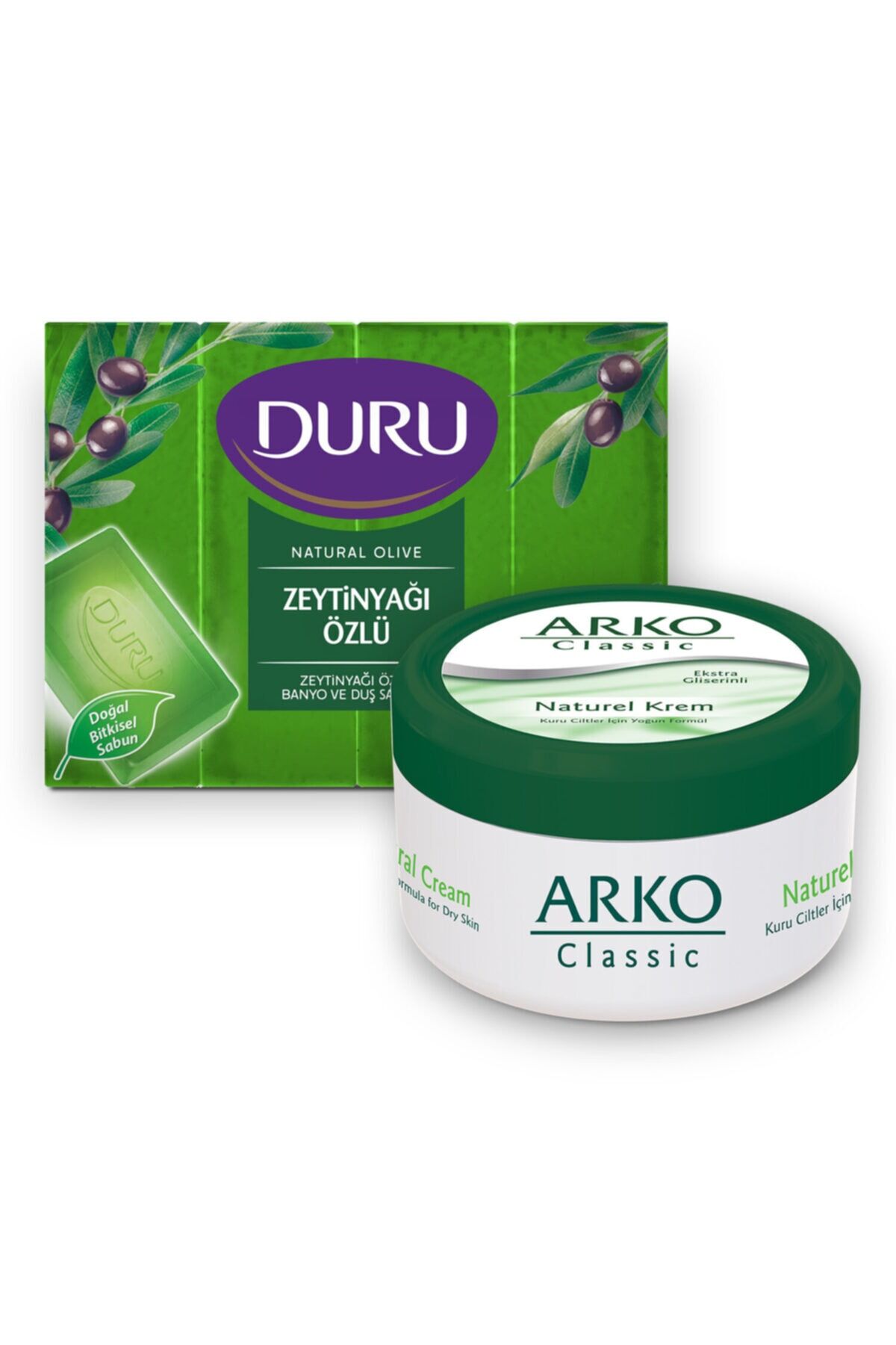 Zeytinyağlı Sabun 4x150 gr + Arko Classic Naturel Krem 300 ml