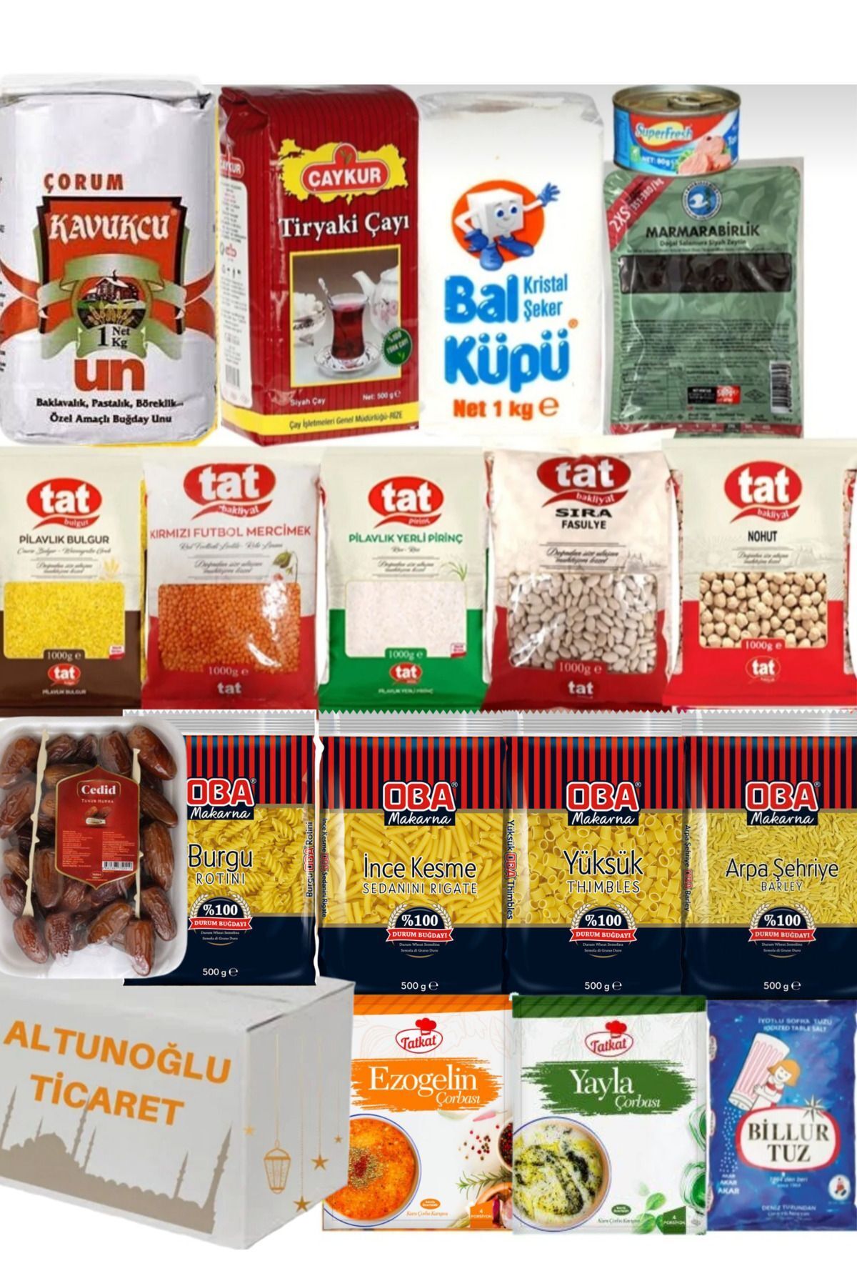 Ramazan paketi kumanya yardım gıda erzak kolisi 18 parça ürün ekonomik paket