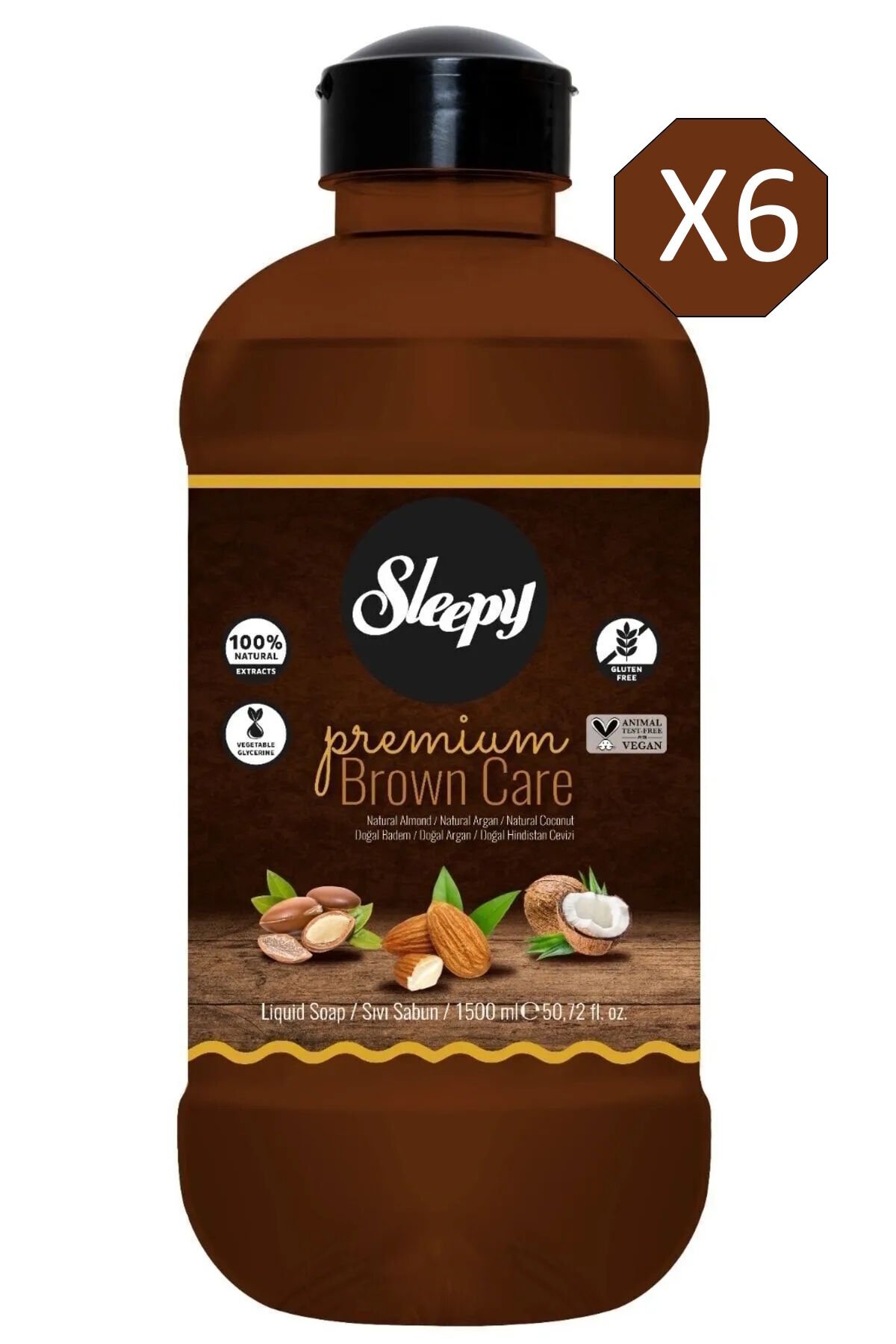 Premium Brown Care Sıvı Sabun 1500 Ml X 6 Adet