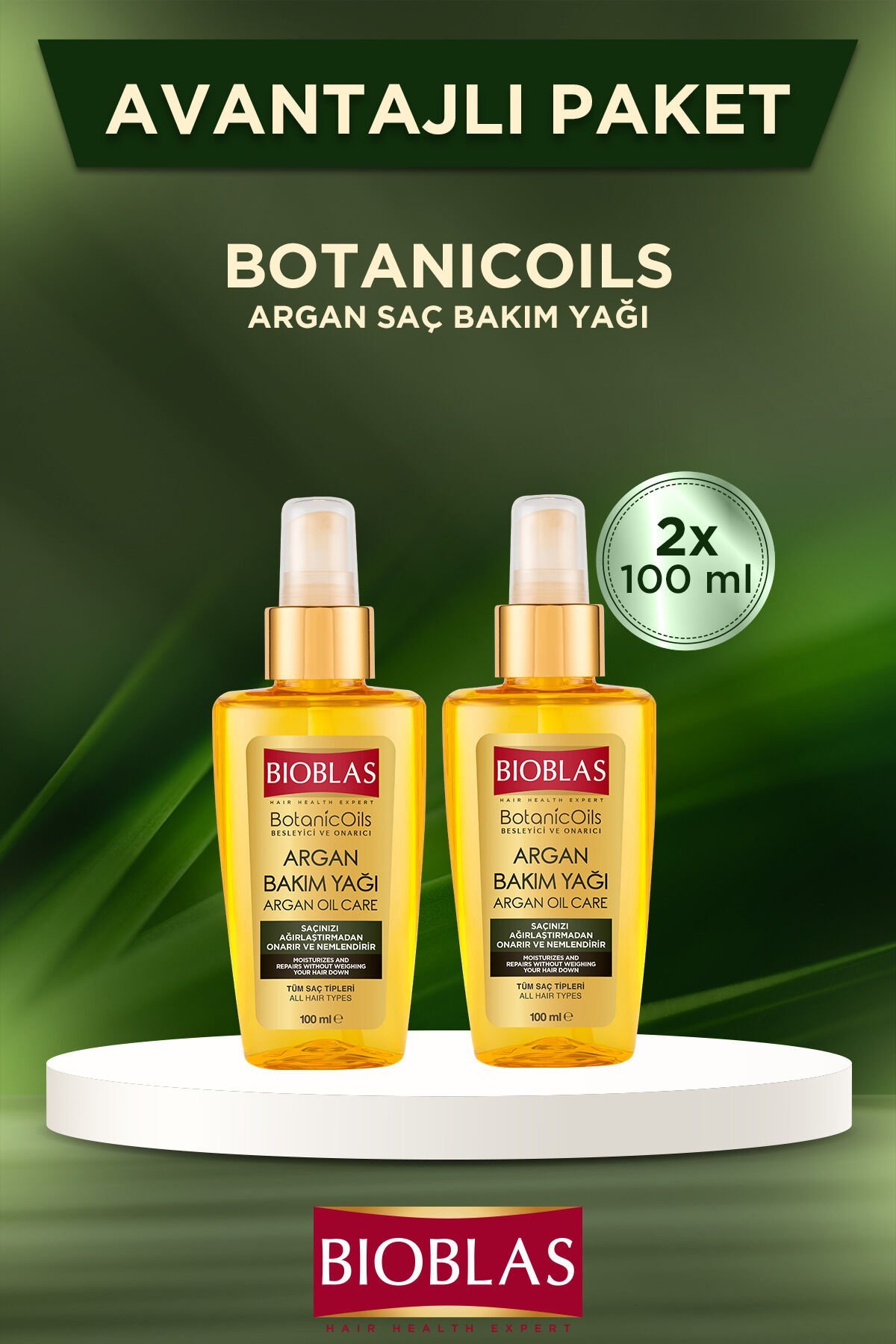 Argan Saç Bakım Yağı 100 ml X 2 Adet