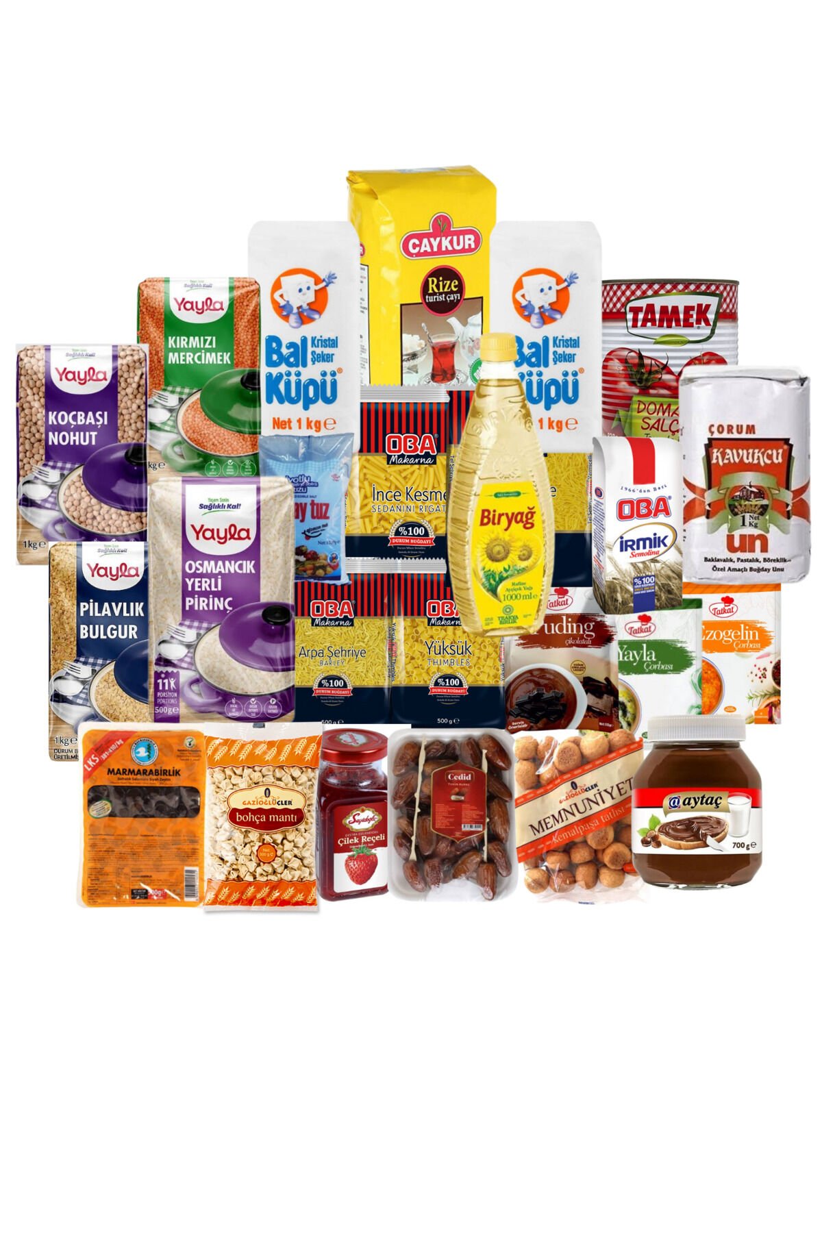 erzak yardım paketi kumanya Kolisi 25 parça ürün lüks paket