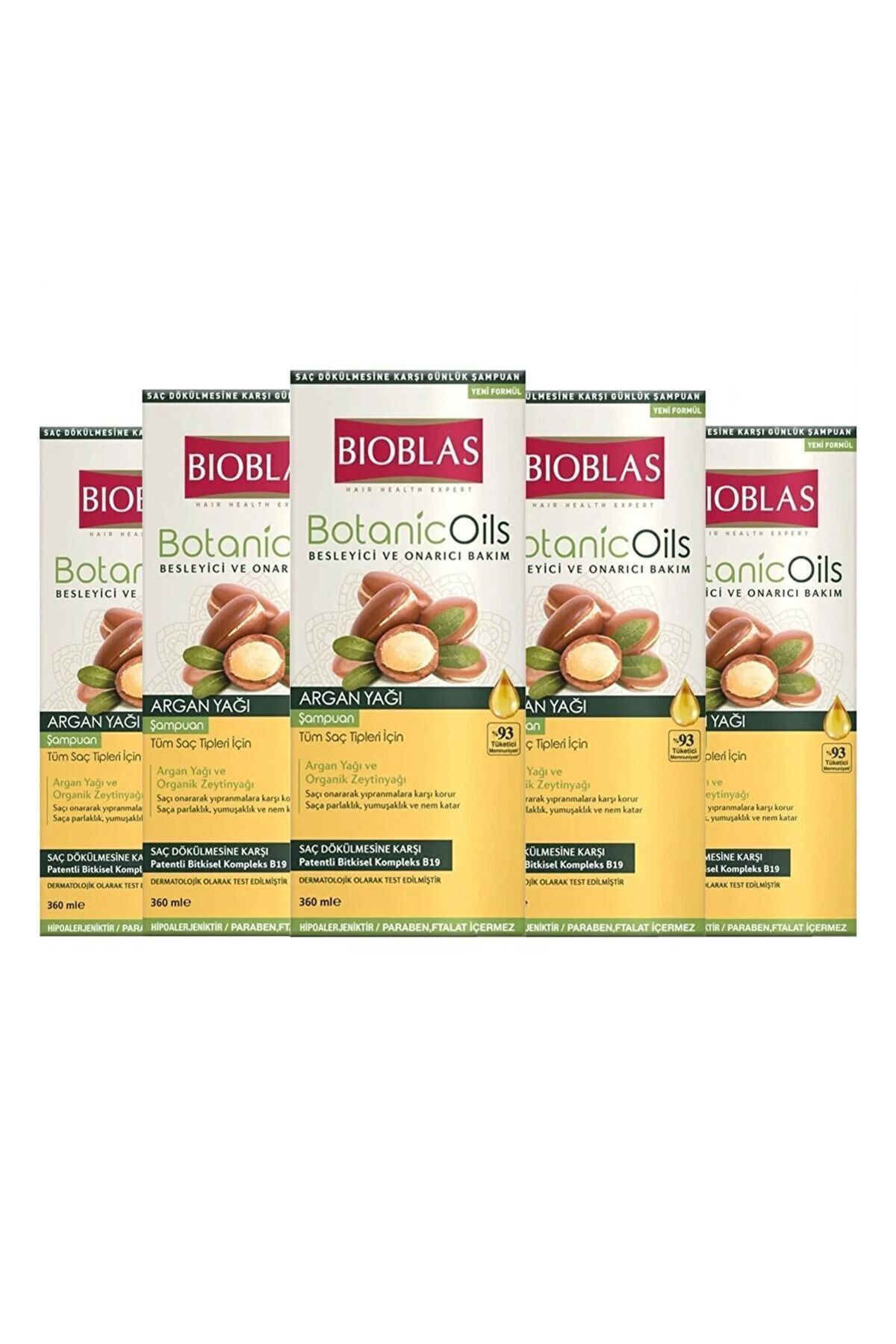 Argan Yağı Besleyici & Onarıcı Şampuan ( Tüm Saç Tipleri İçin ) 360 ml 5 Adet