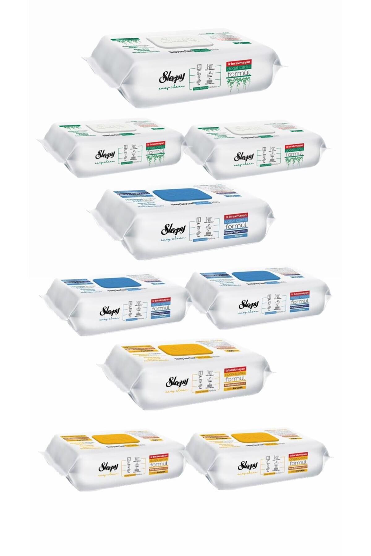 SleepyEasy Clean Beyaz Sabun Katkılı +Çamaşır Suyu Katkılı+Arap Sabunu Katkılı 9X100 (900Yaprak)