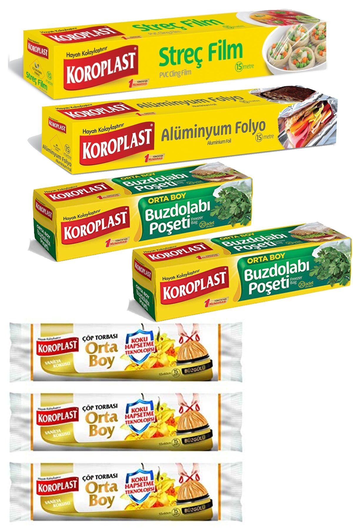 Xl Paket Buzdolabı Poşeti X2 +streç Film+çöp Poşeti X3 +alüminyum Folyo