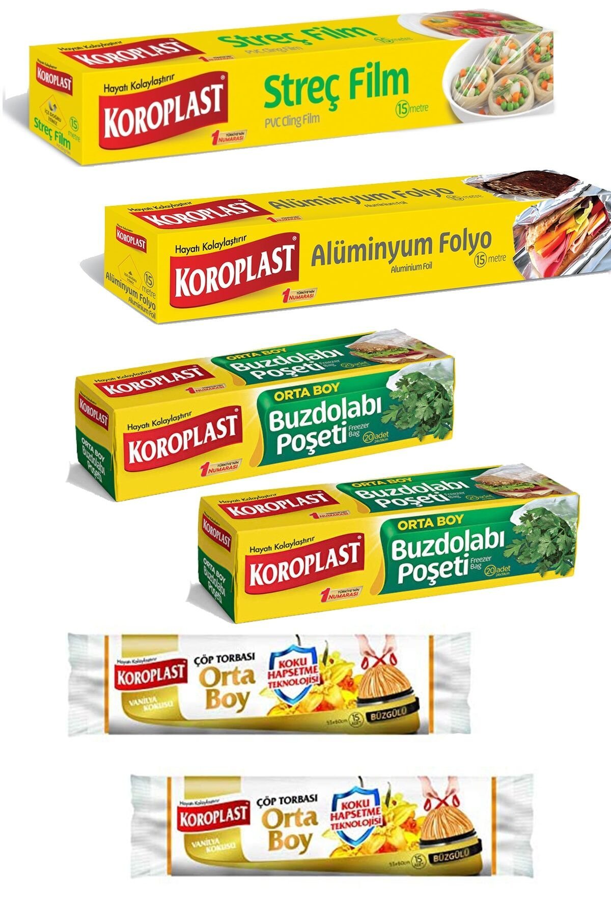 Xmax Paketi Buzdolabı Poşeti Streç Film Alüminyum Folyo Vanilya Kokulu Çöp Poşeti