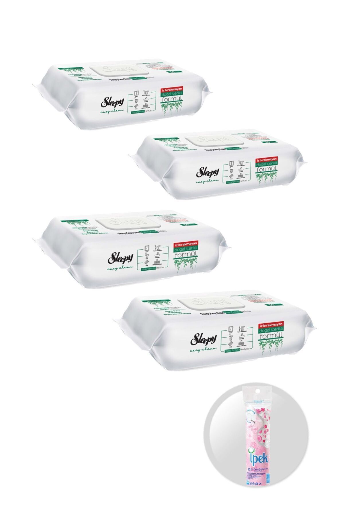 sleepyeasy clean yüzey temizlik havlusu 100 lü 4 paket (400 yaprak) ipek makyaj temizlik pedi hediye