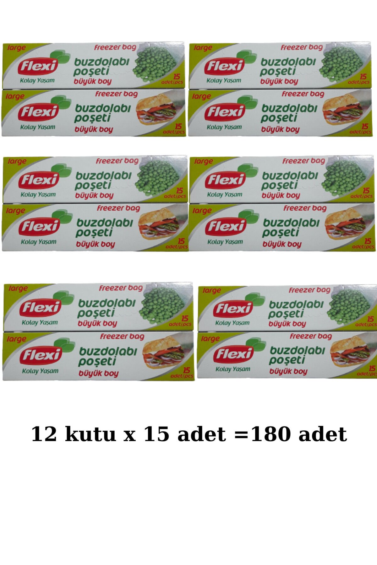 buzdolabı poşeti büyük boy 12 kutu 15 adetli