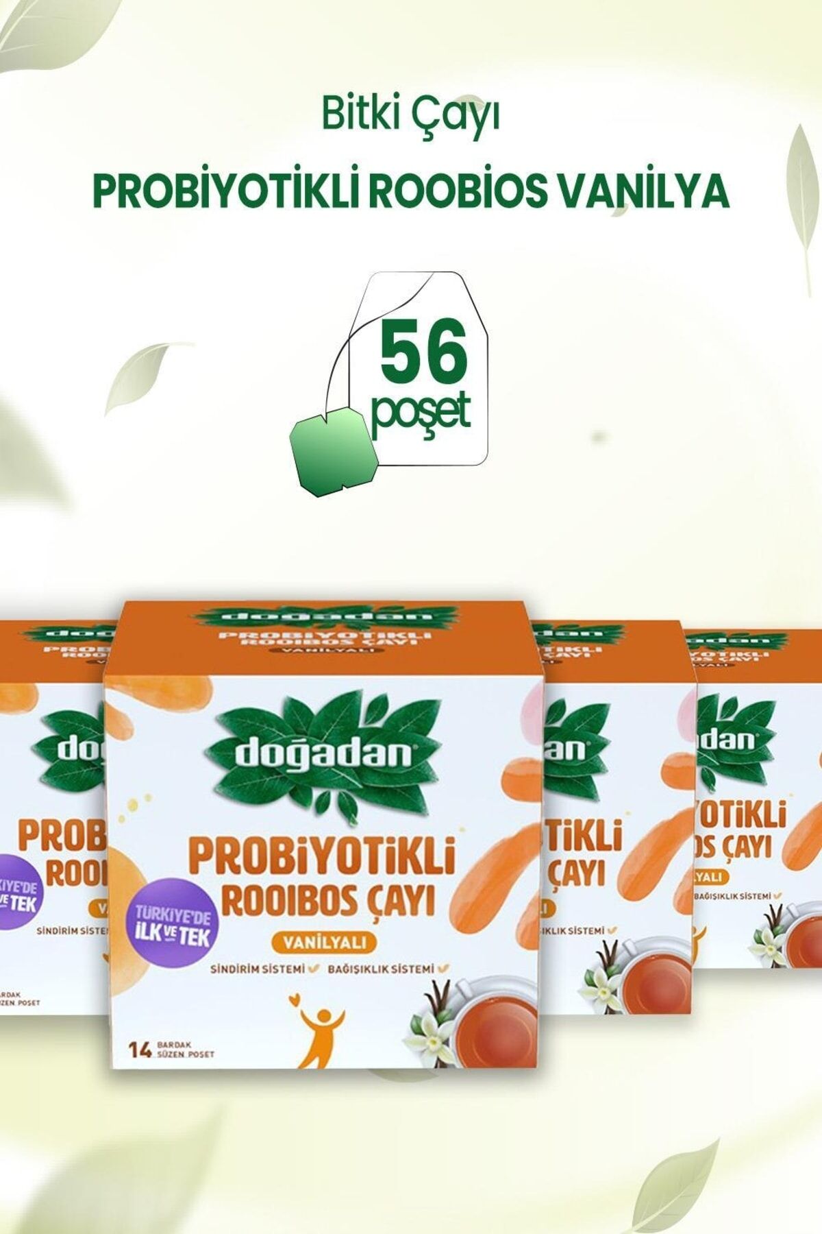 Probiyotikli Roobios Vanilya Bardak Poşet Çay 14' Lü X 4 Adet