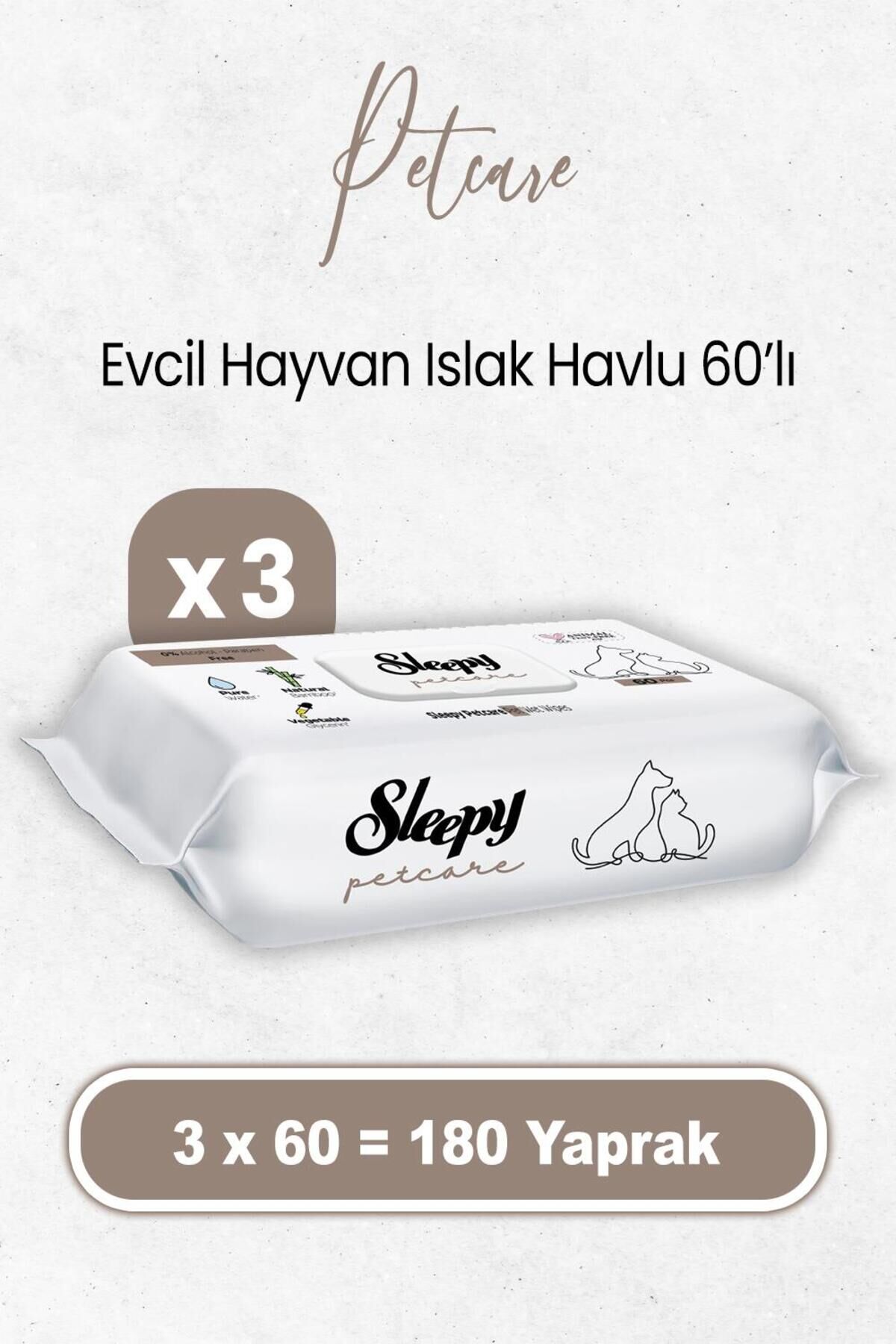 Petcare Evcil Hayvan Islak Havlusu 60 X 3 Adet (180 YAPRAK)