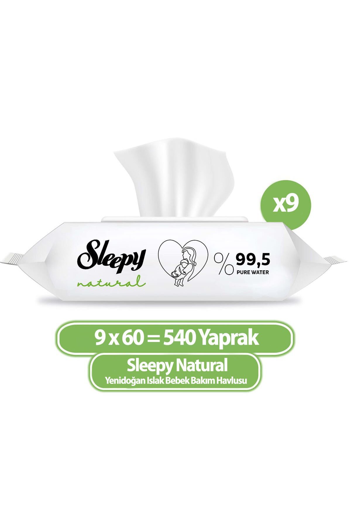 Natural Yenidoğan Islak Havlu Mendil 60x9 540 Yaprak