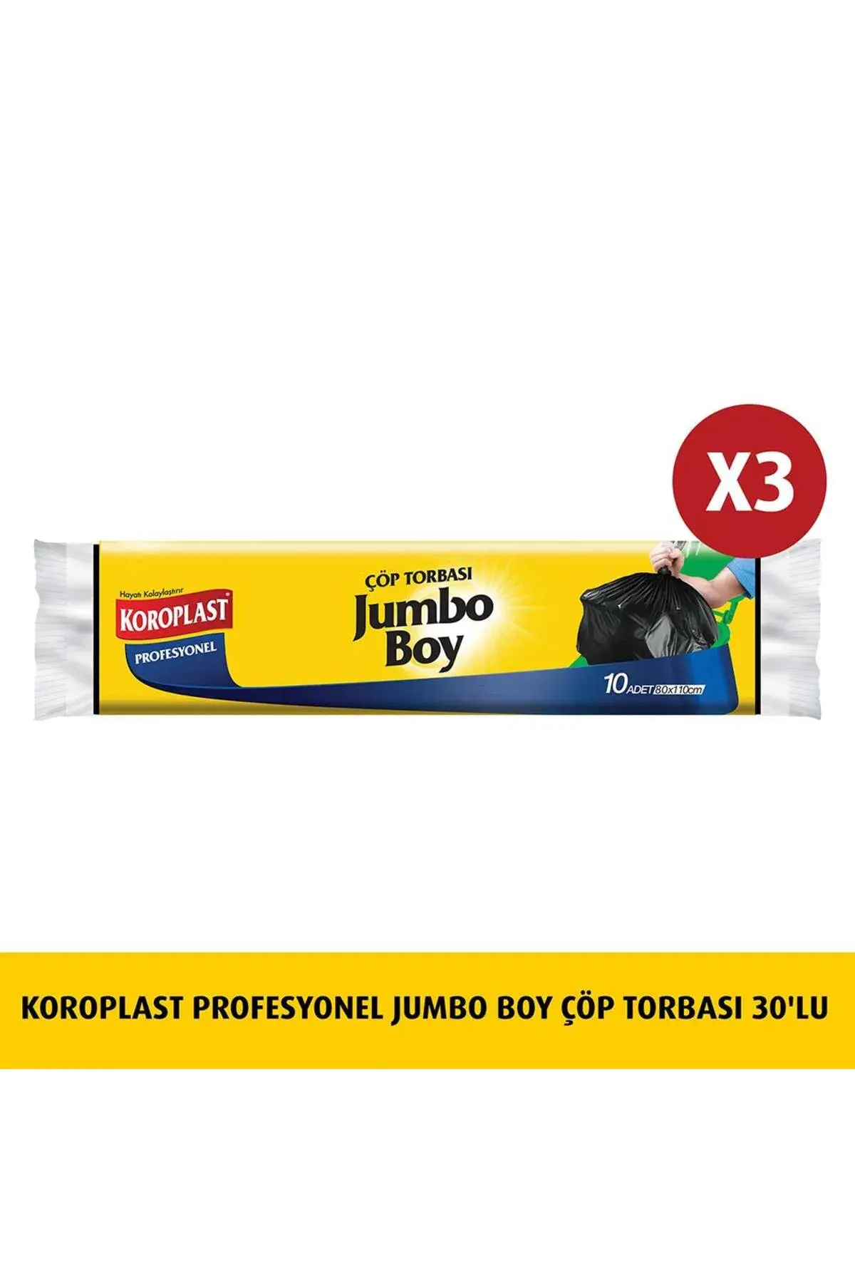 Profesyonel Jumbo Boy Çöp Torbası 10'lu X 3 Adet