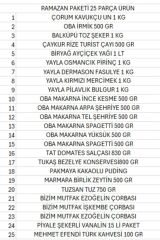 Ramazan paketi kumanya yardım gıda erzak kolisi lüks paket 25 parça ürün