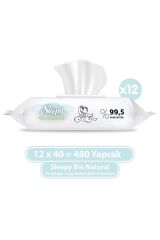 Bio Natural Yenidoğan Islak Bebek Bakım Havlusu 12x40 (480 YAPRAK)