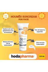 Noumes Sunwear Spf 50 Leke Karşıtı,yaşlanma Karşıtı,aydınlatıcı,nemlendirici Yüz Güneş Kremi 100 ml