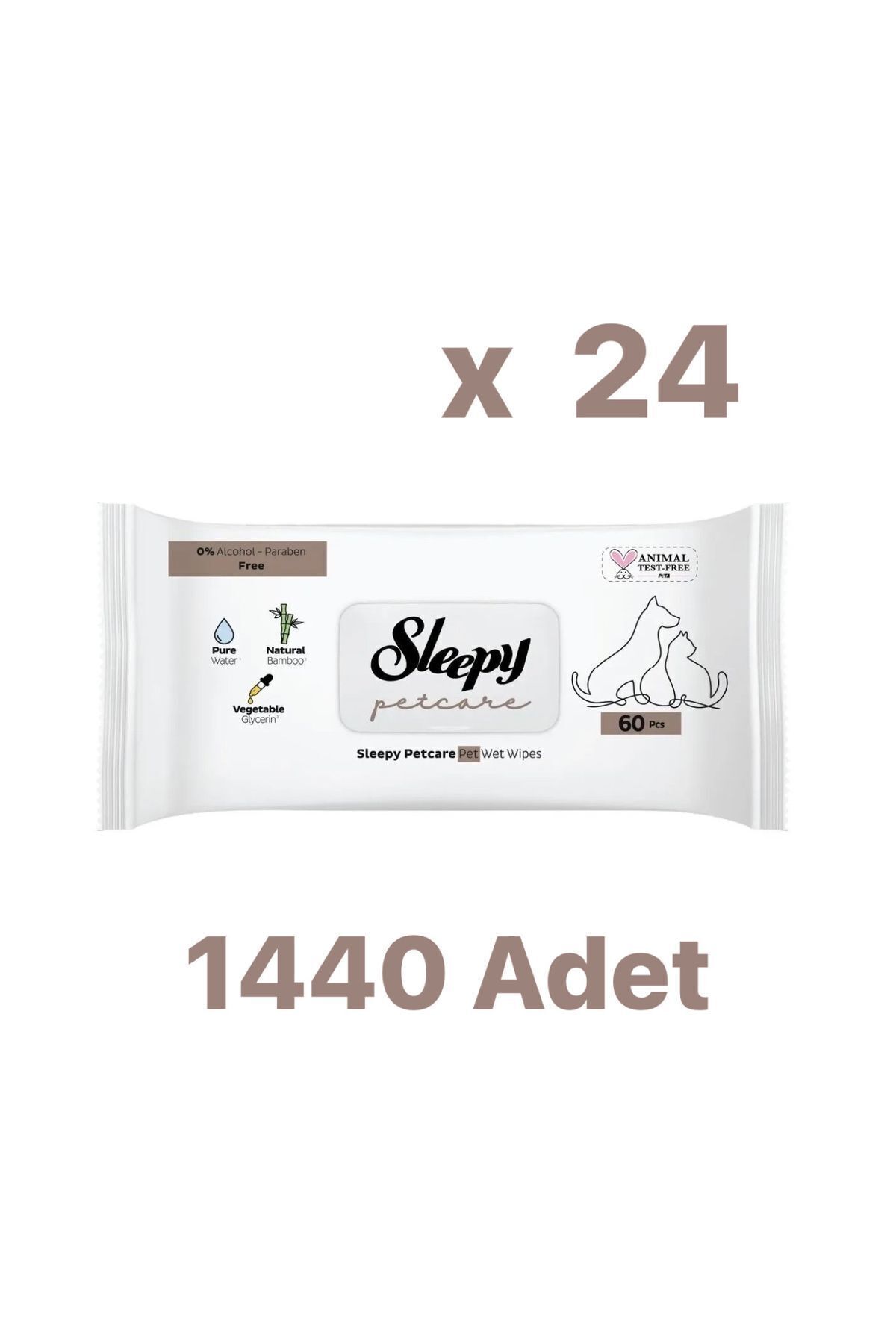 Petcare Evcil Hayvan Temizleme Havlusu 60x24Paket (1 Koli)