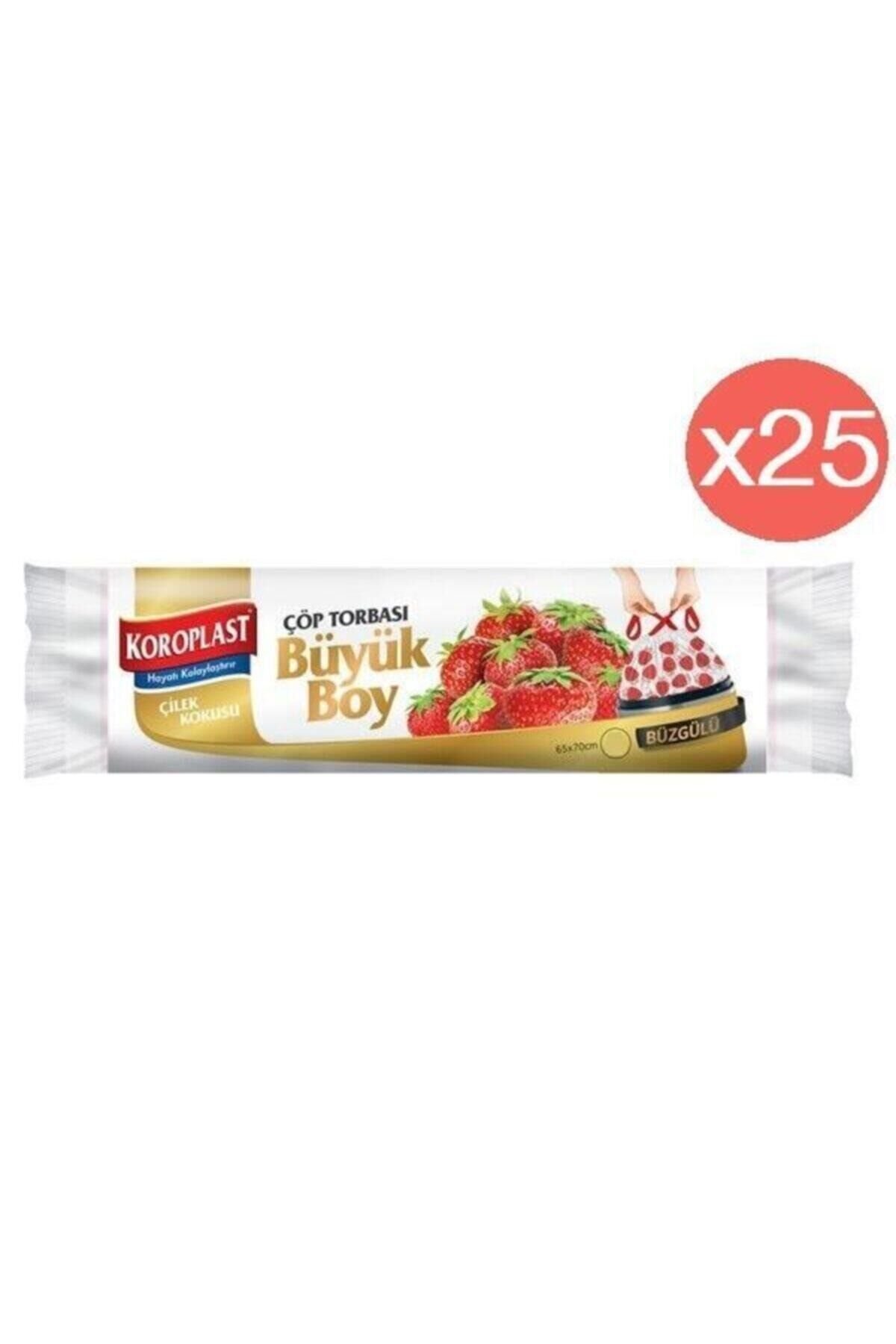 Çilek Büzgülü Büyük Çöp Torbası 10'lu X 25 Paket