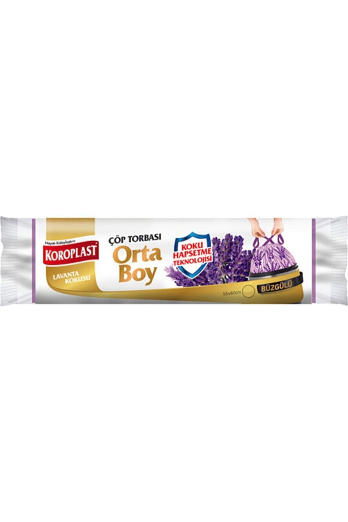 Lavanta Büzgülü Orta Boy Çöp Torbası 15'li 25 Paket