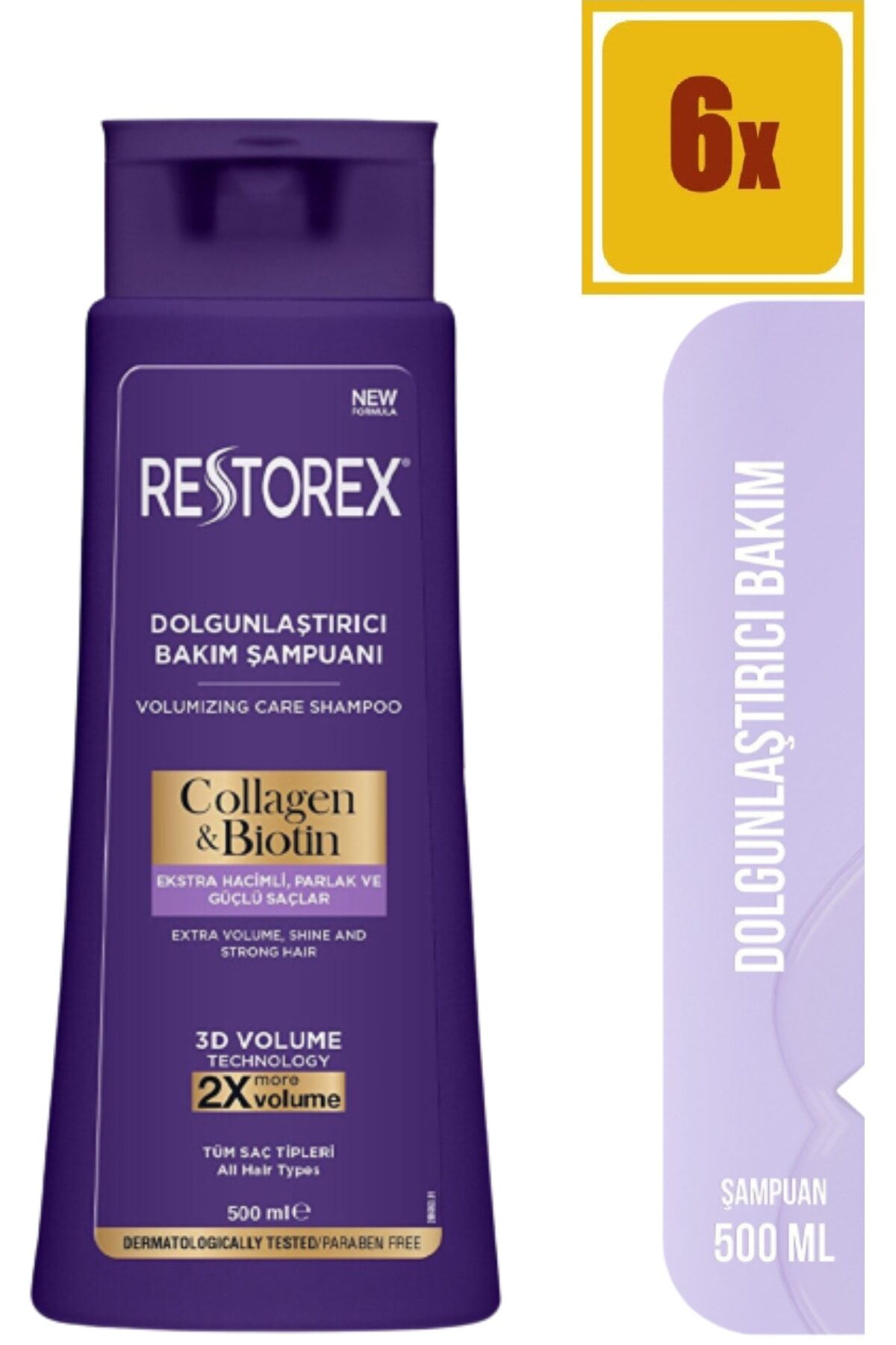 Collagen&biotin Dolgunlaştırıcı Şampuan 500 Ml 6 Adet