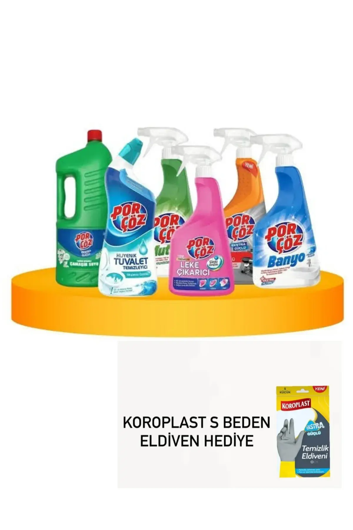 Temizlik seti 6' lı koroplast temizlik eldiveni hediyeli