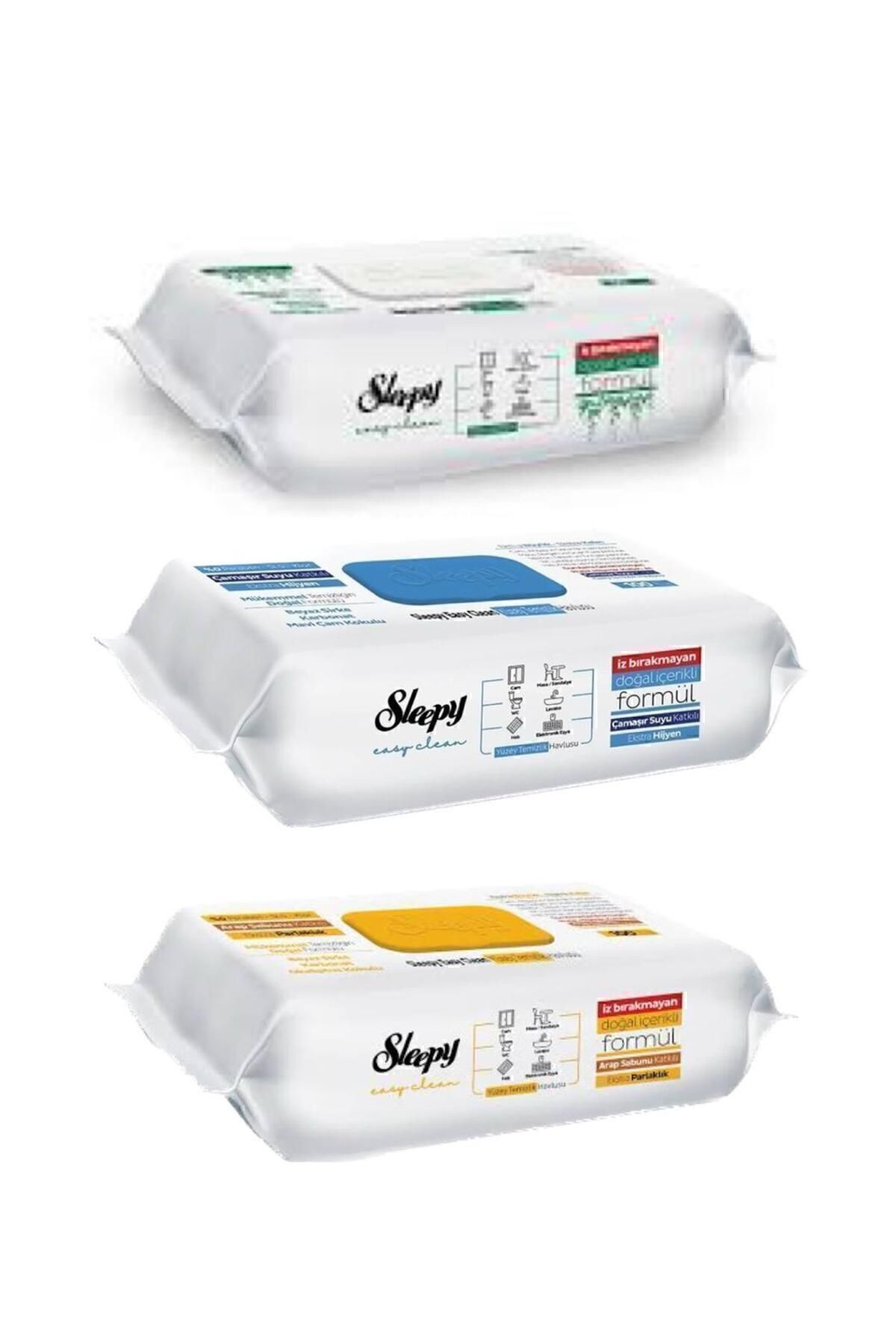 SleepyEasy Clean Beyaz Sabun Katkılı+Çamaşır Suyu Katkılı+Arap Sabunu Katkılı 3X100 (300 Yaprak)