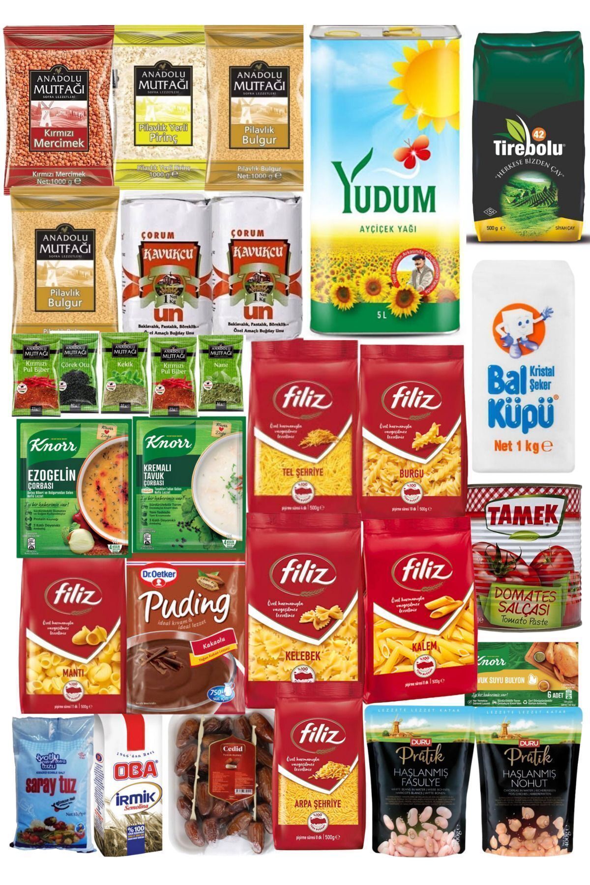 ayciçek yağı 5 lt Ramazan paketi kumanya yardım gıda erzak kolisi lüks paket 30 parça ürün