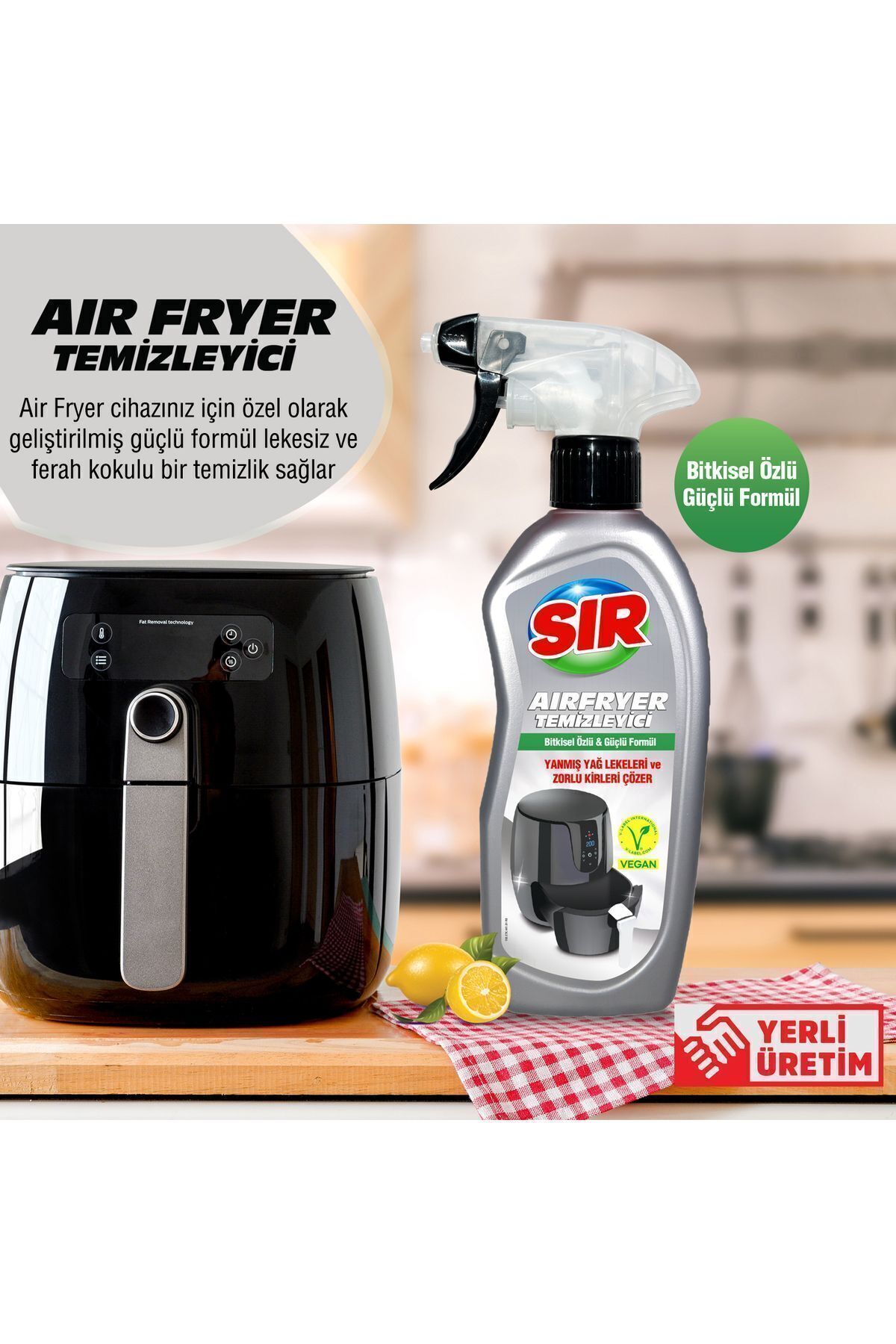 Airfryer Temizleyici Bitkisel Özlü Güçlü Formül 250 ml