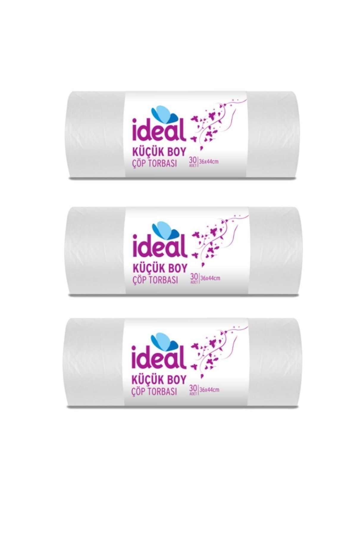 Ideal Küçük Boy Çöp Torbası 30 Lu 3paket 3x30 90 Adet