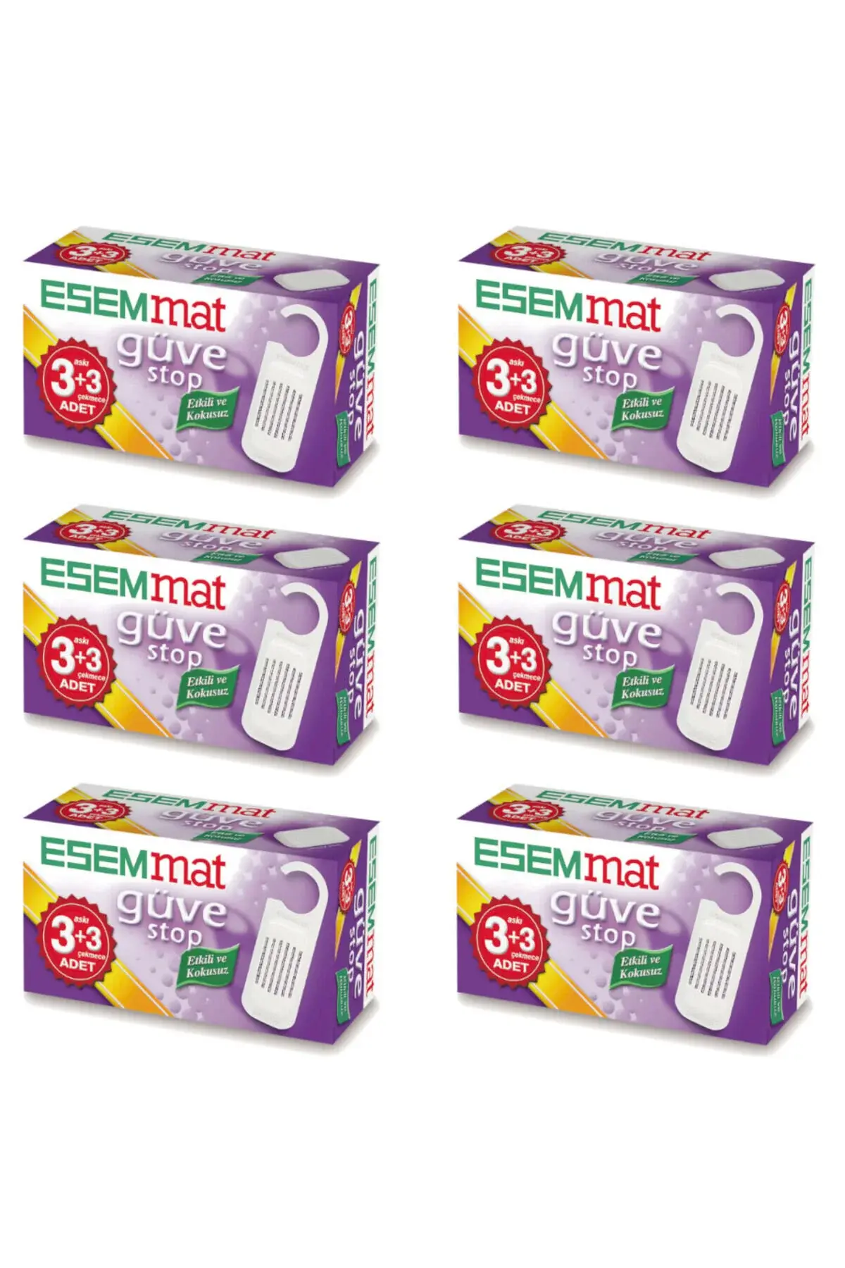 Esemmat Güve Stop ( 3 Askı 3 Çekmece ) 6' Lı Paket