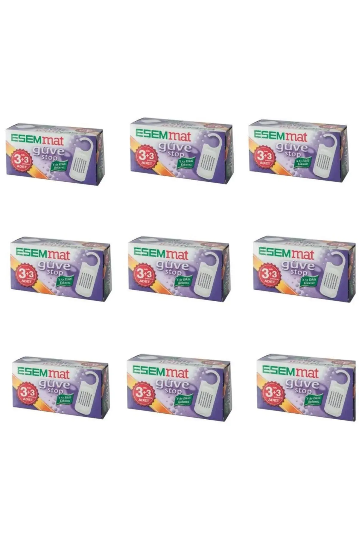 Esemmat güve stop güve kovucu (3 askı 3 çekmece) X 9 kutu