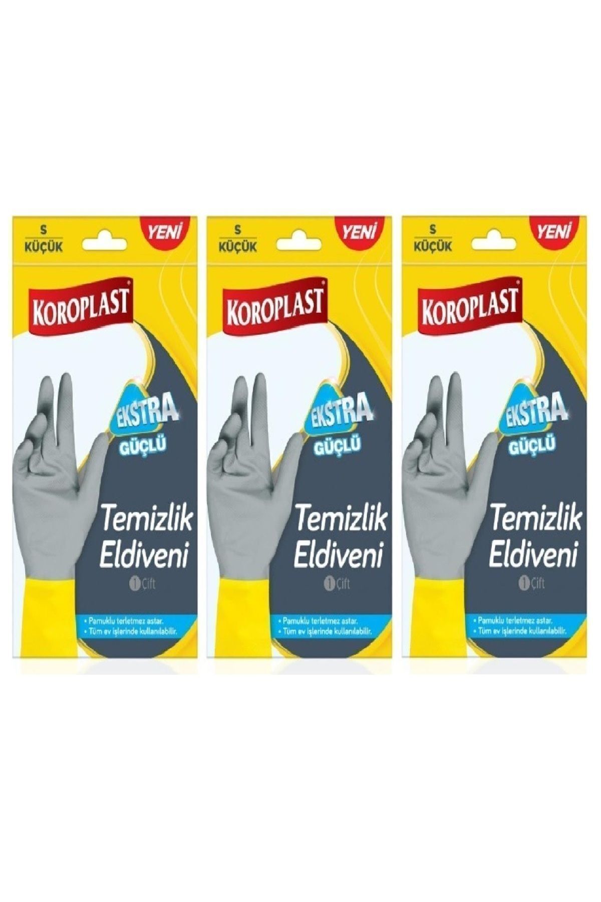 Ekstra Güçlü Bulaşık Eldiveni Küçük - S Beden x 3 Adet