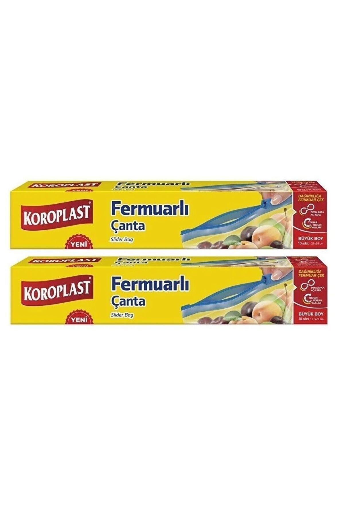 Fermuarlı Çanta Büyük Boy 10 Lu 27 x 28 Cm x 2 Paket