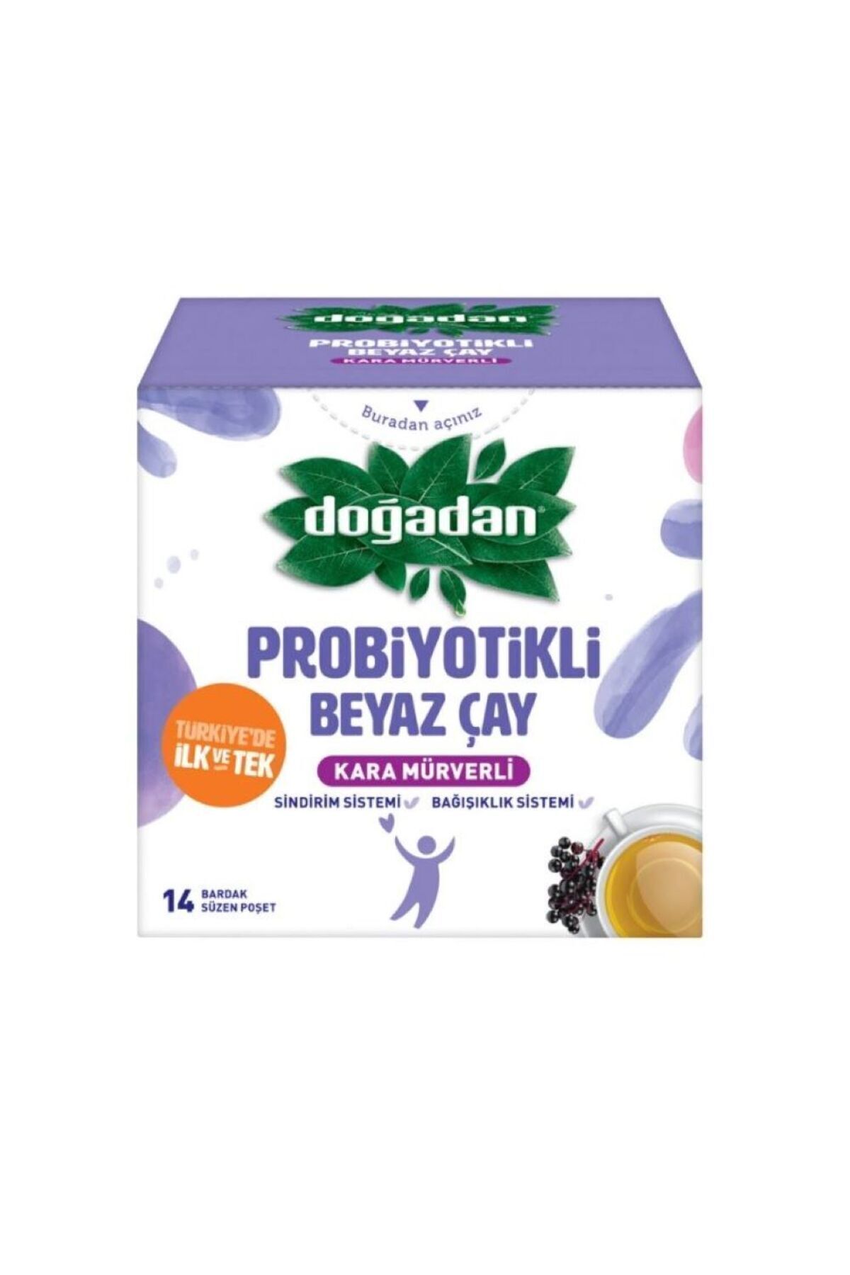 DOĞADAN PROBİYOTİKLİ BEYAZ ÇAY KARA MÜRVERLİ 14 LÜ