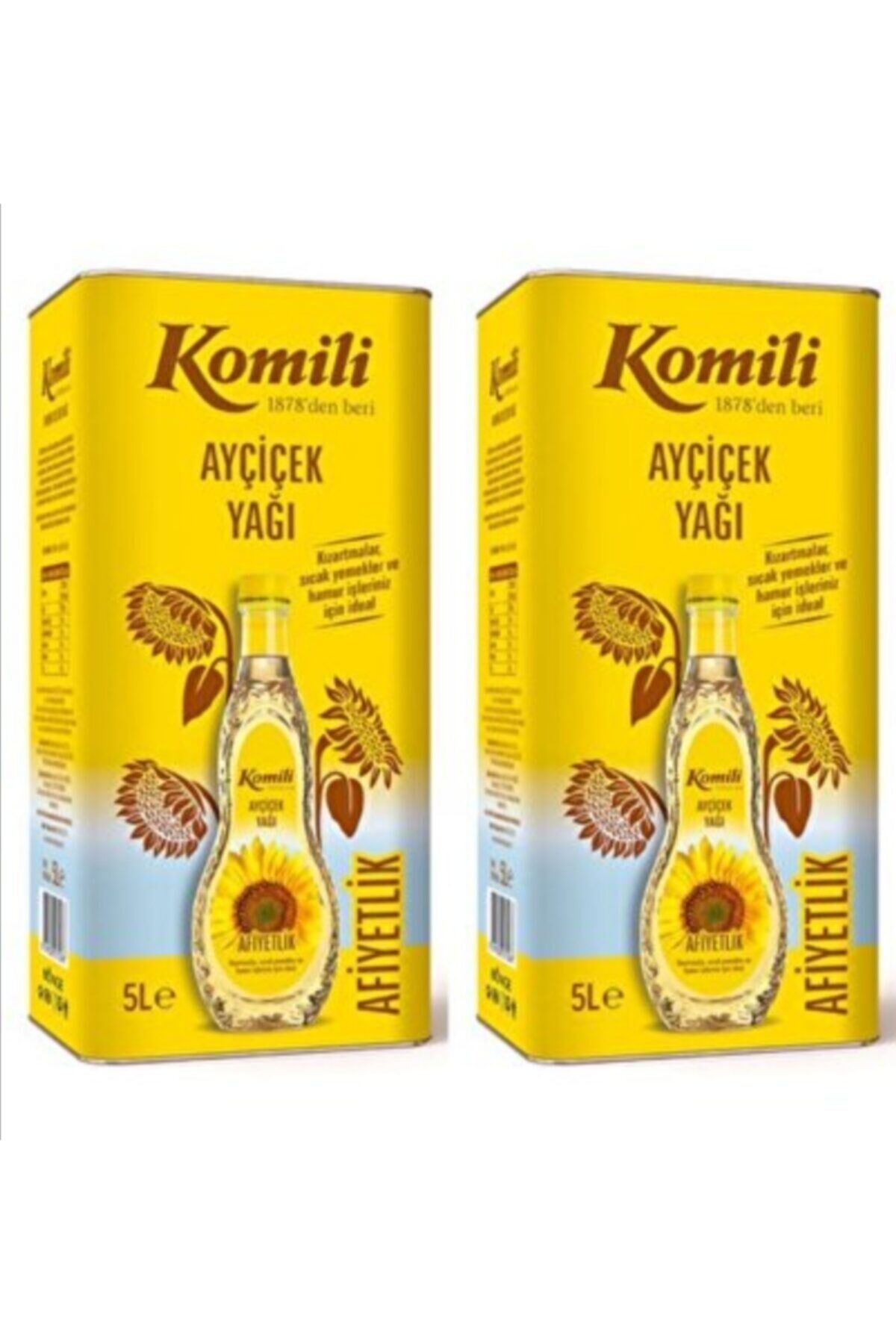 Afiyetlik Ayçiçek Yağı 2 Adet 5 Litrelik Teneke