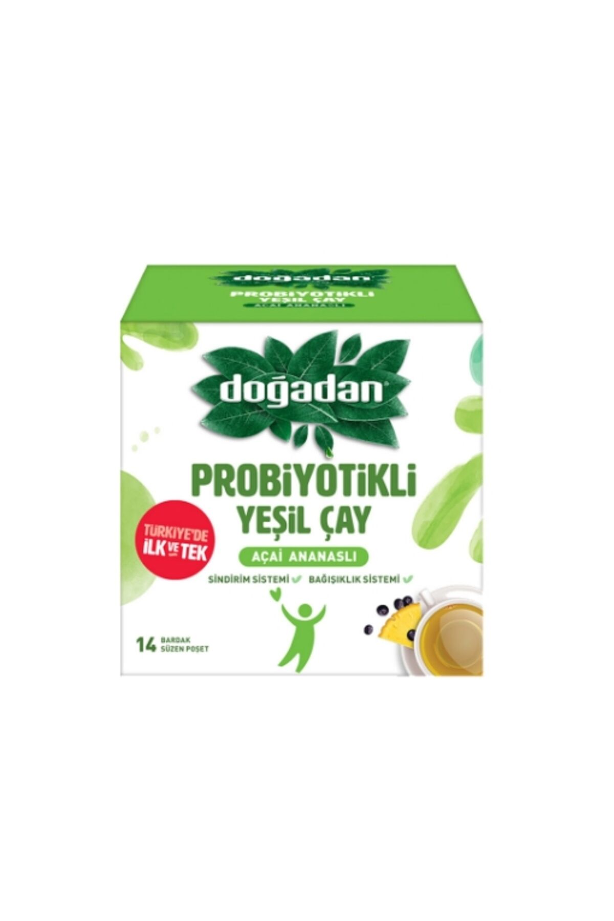 12'li Doğadan Probiyotikli Yeşil Çay Sade Bitki Çayı 23.8 Gr. EMH
