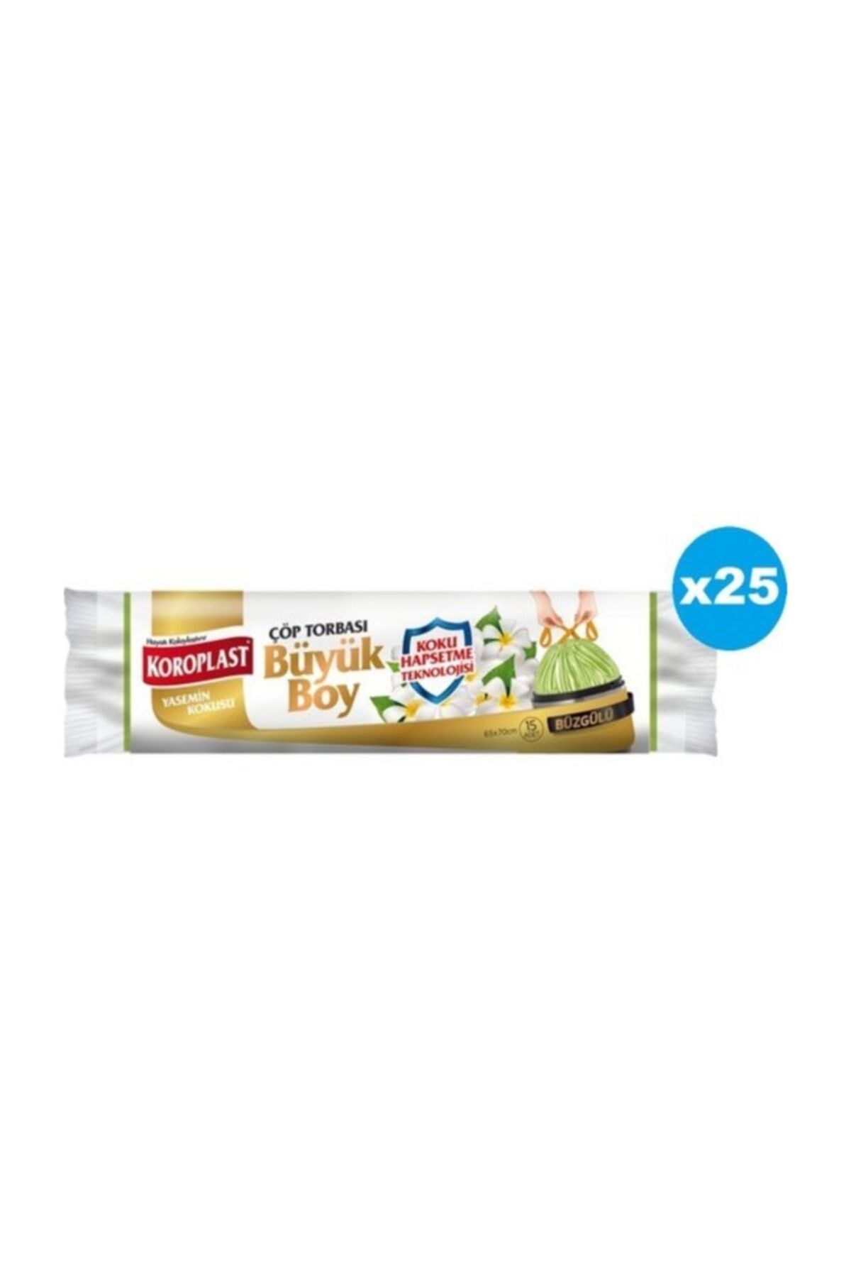 Yasemin Kokulu Büzgülü Büyük Boy Çöp Torbası 10'lu X 25 Paket (koli) (65*70)