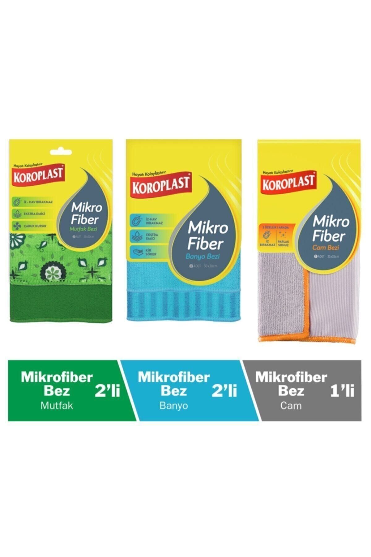 Mikrofiber Seti 2li Mutfak+2li Banyo+1 Li Cam Bezi