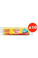 Güçlü Büyük Boy 10lu Çöp Torbası X 10 Paket (65*80 Cm)