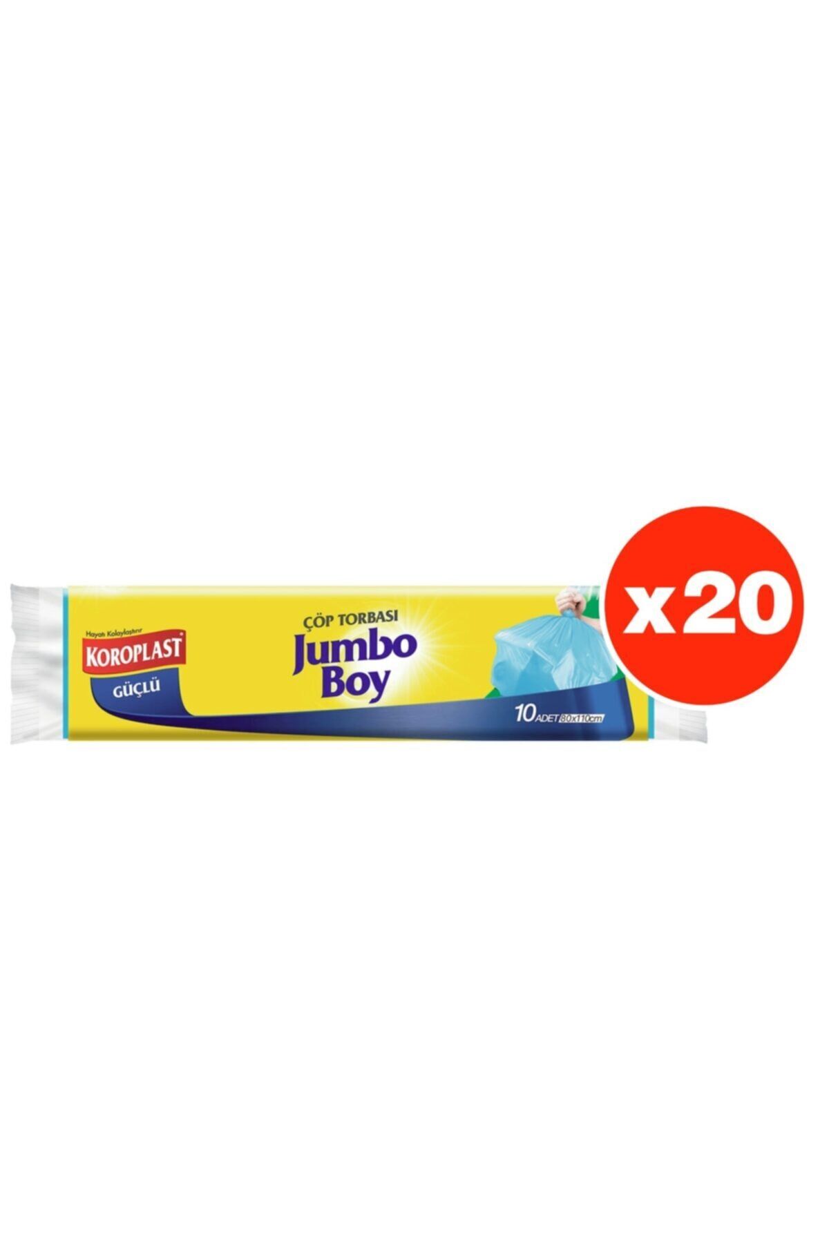 Güçlü Jumbo Boy 10lu Çöp Torbası X 20 Paket (80*110 Cm)