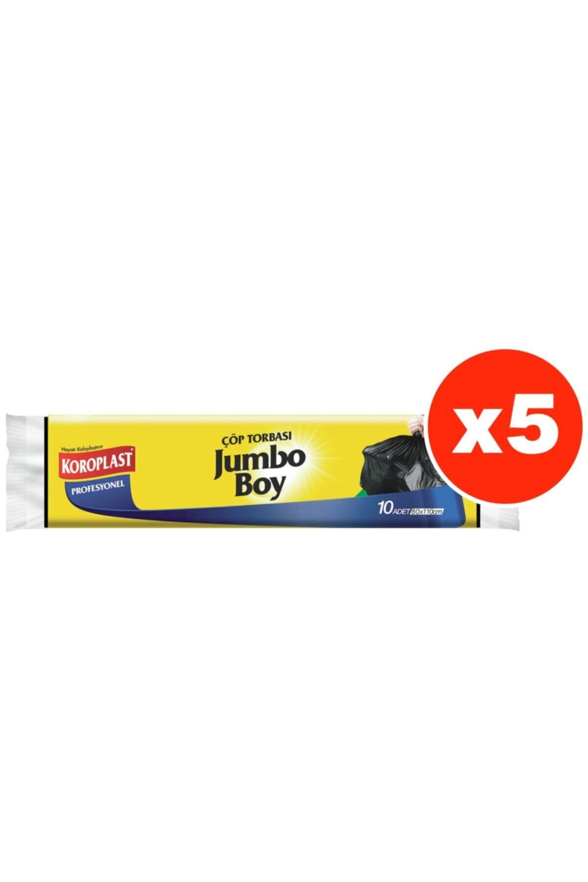 Profesyonel 10lu Jumbo Boy Çöp Torbası X 5 Paket (80*110 Cm)
