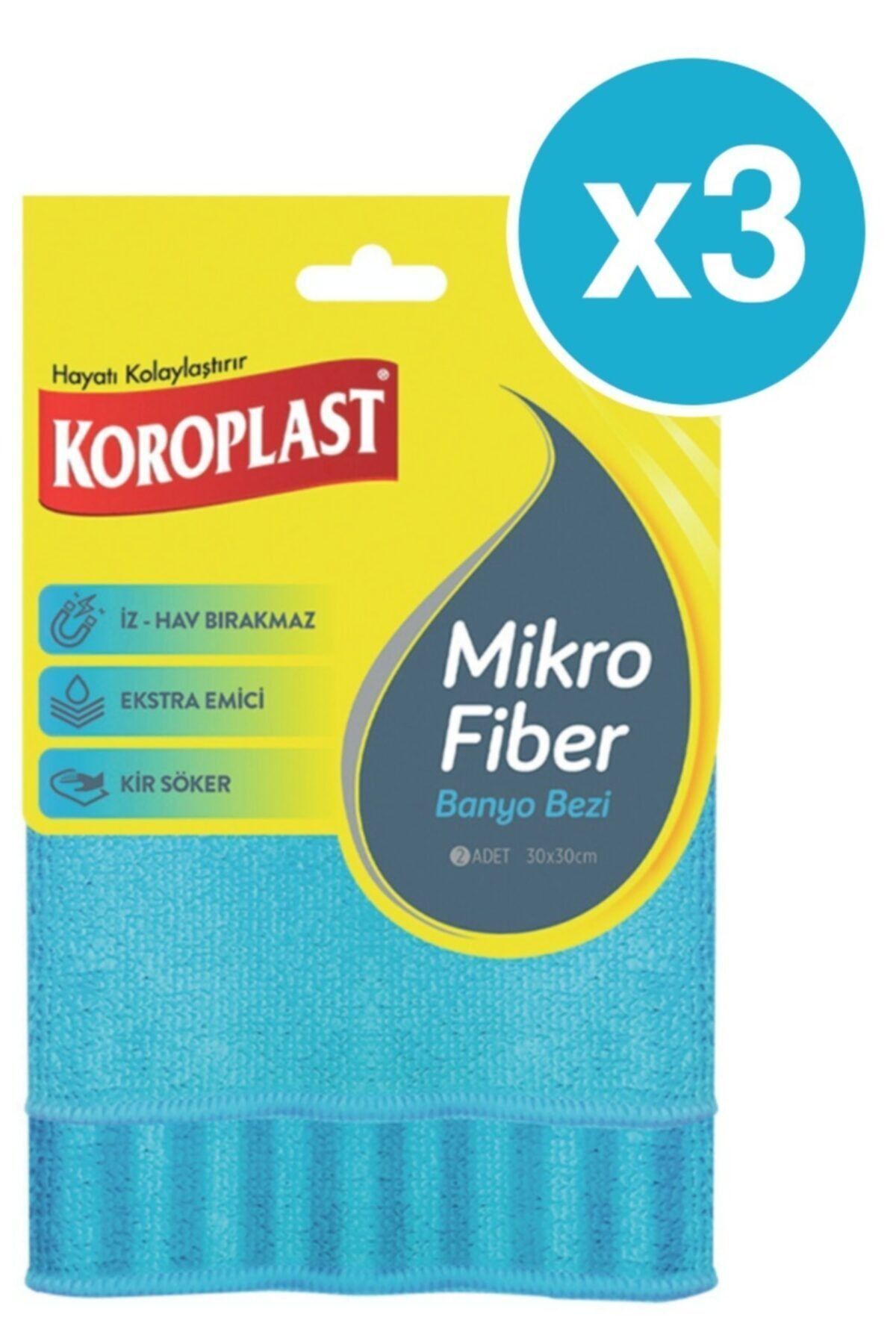 Mikrofiber Banyo Bezi 2li X 3 Paket