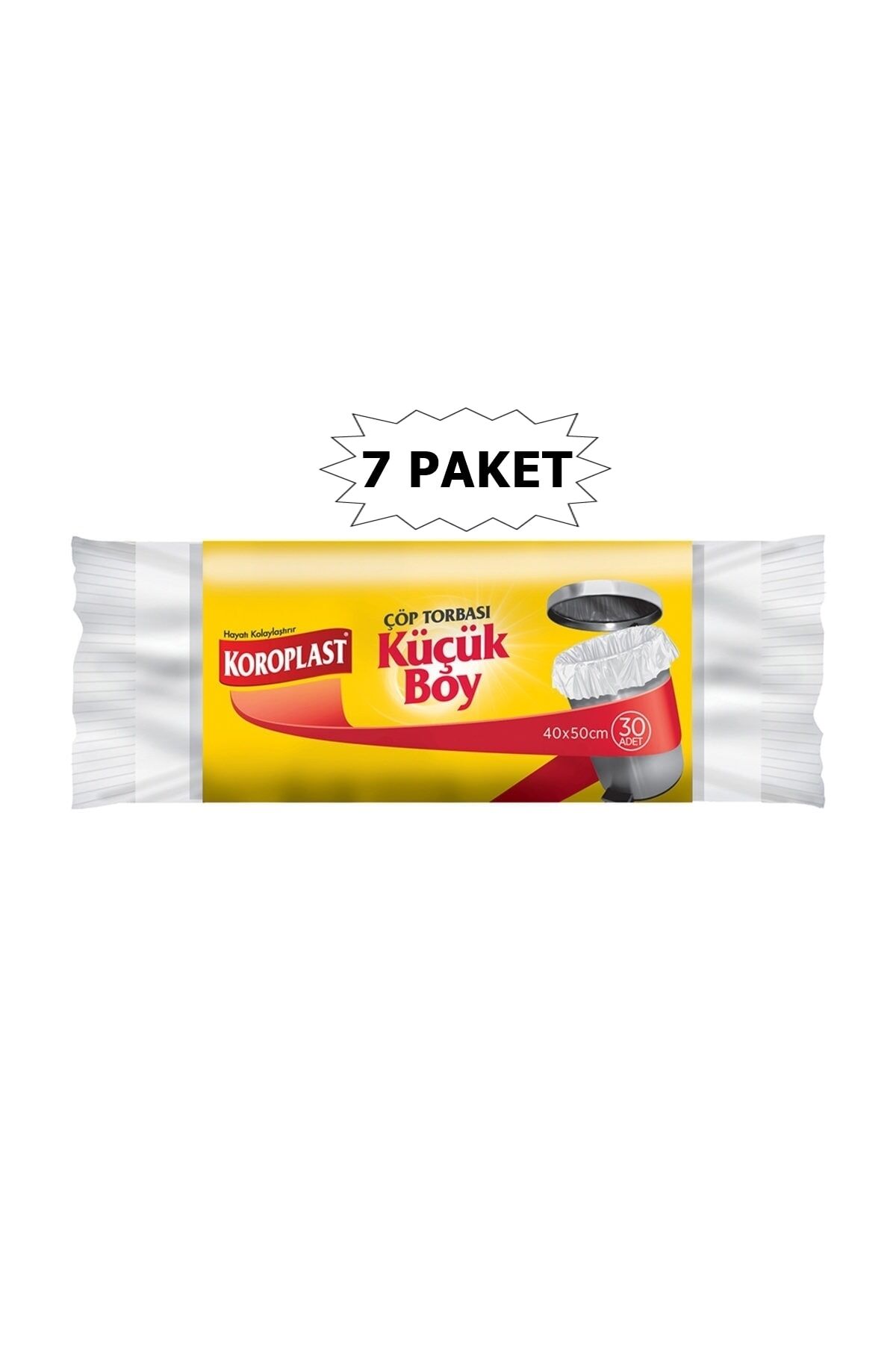 Küçük Boy Çöp Torbası 7 Paket 210 Adet 40x50 Cm Ebatında Güçlü Çöp Torbası 30'lu X 7 Paket