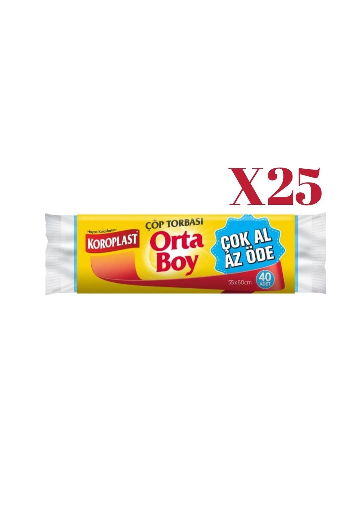 Ortaboy Çöp Torbası 40 Lı Çok Al Az Öde 25x40 1000 Adet