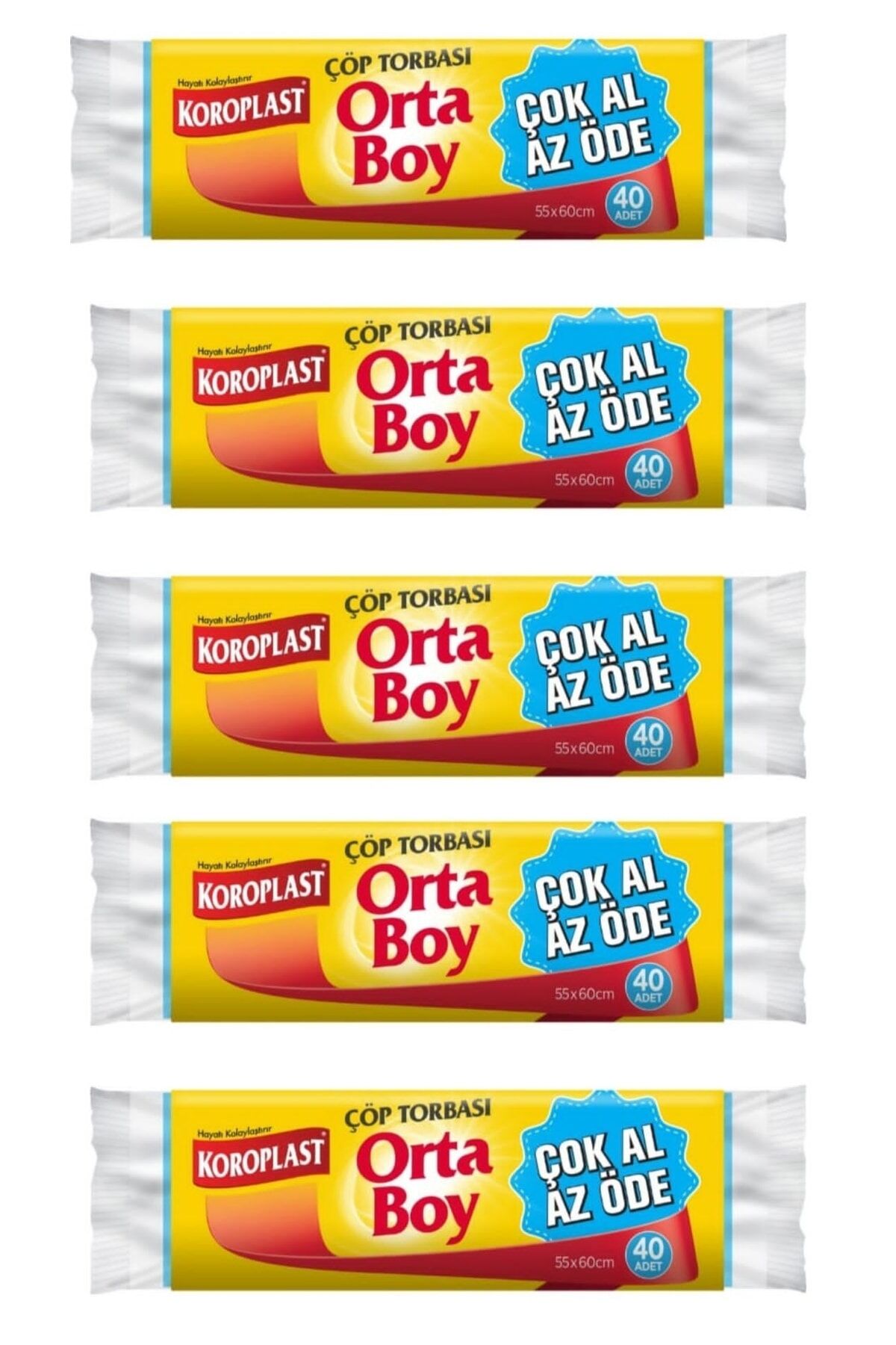 Ortaboy Çöp Torbası 40 Lı Çok Al Az Öde 5x40 200 Adet