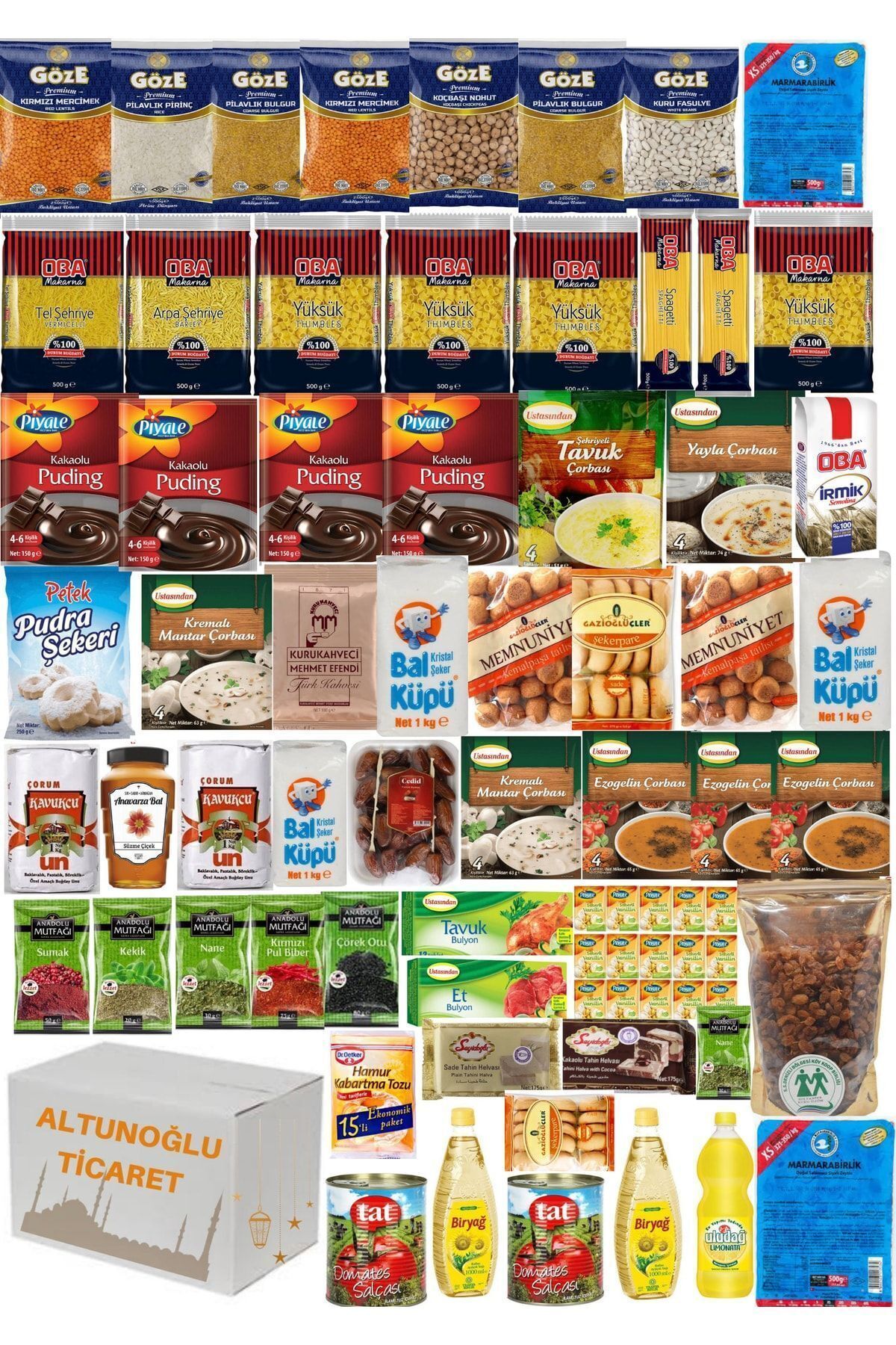 Ramazan Paketi Kumanya Yardım Erzak Gıda Kolisi 60 Parça Ürün Mega Koli