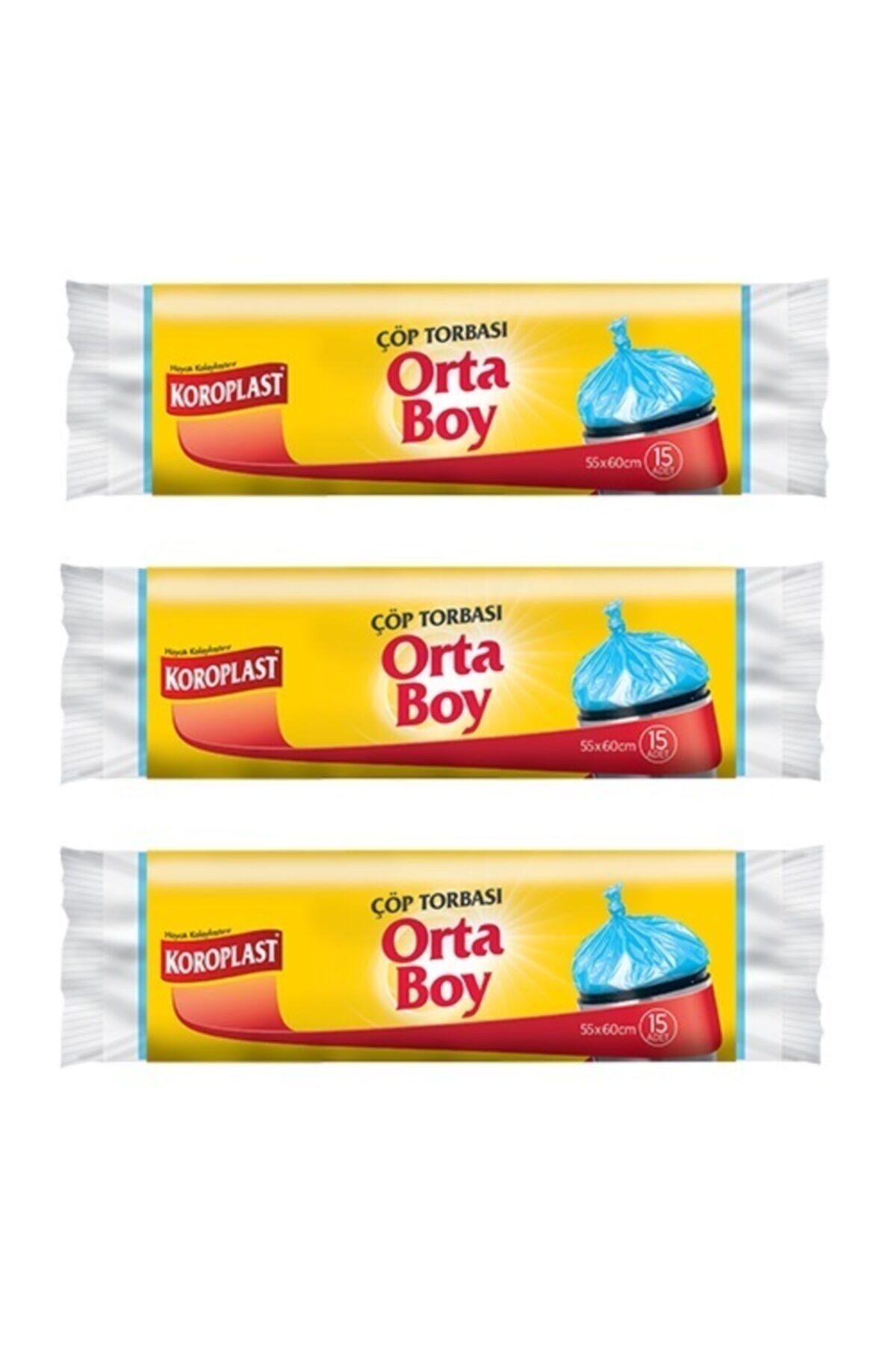 Güçlü Orta Boy 15li Çöp Torbası X 3 Paket 55*60 Cm
