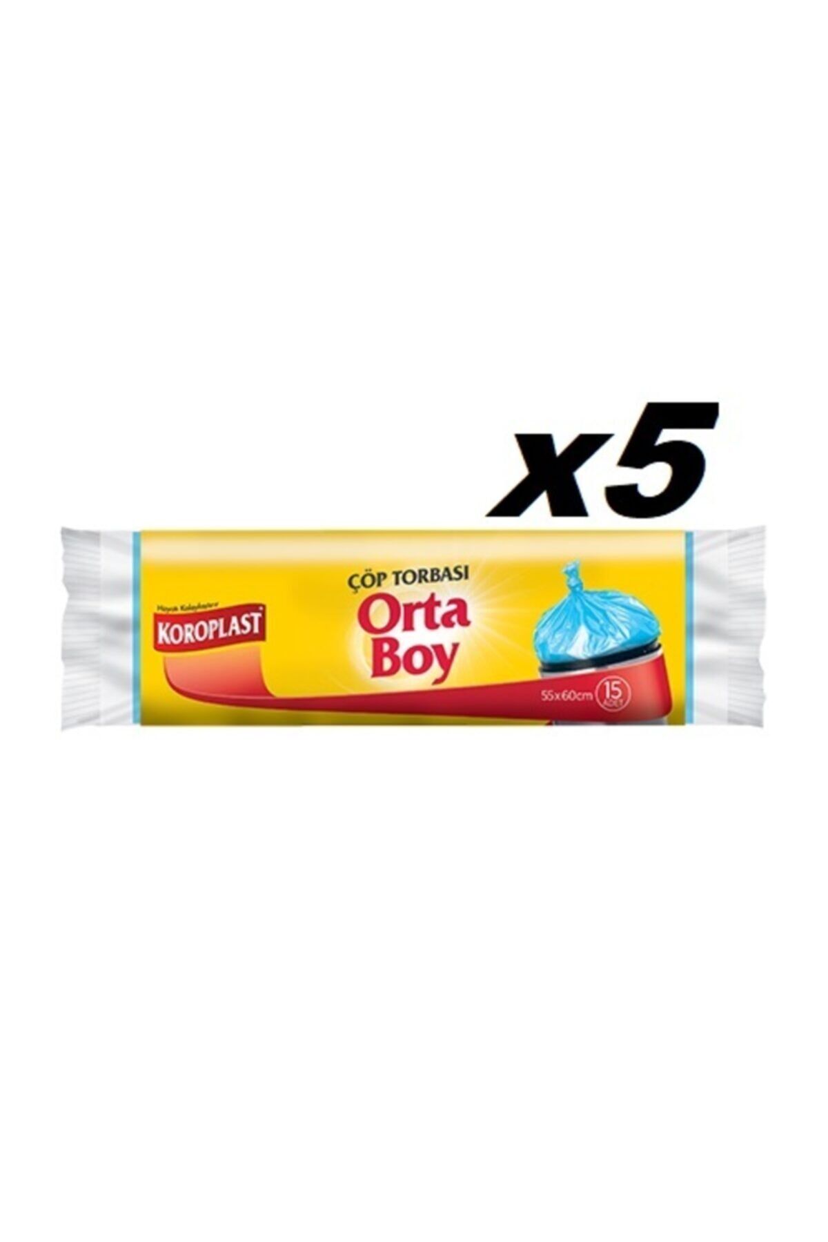 Güçlü Orta Boy 15li Çöp Torbası X 5 Paket (55*60 Cm)