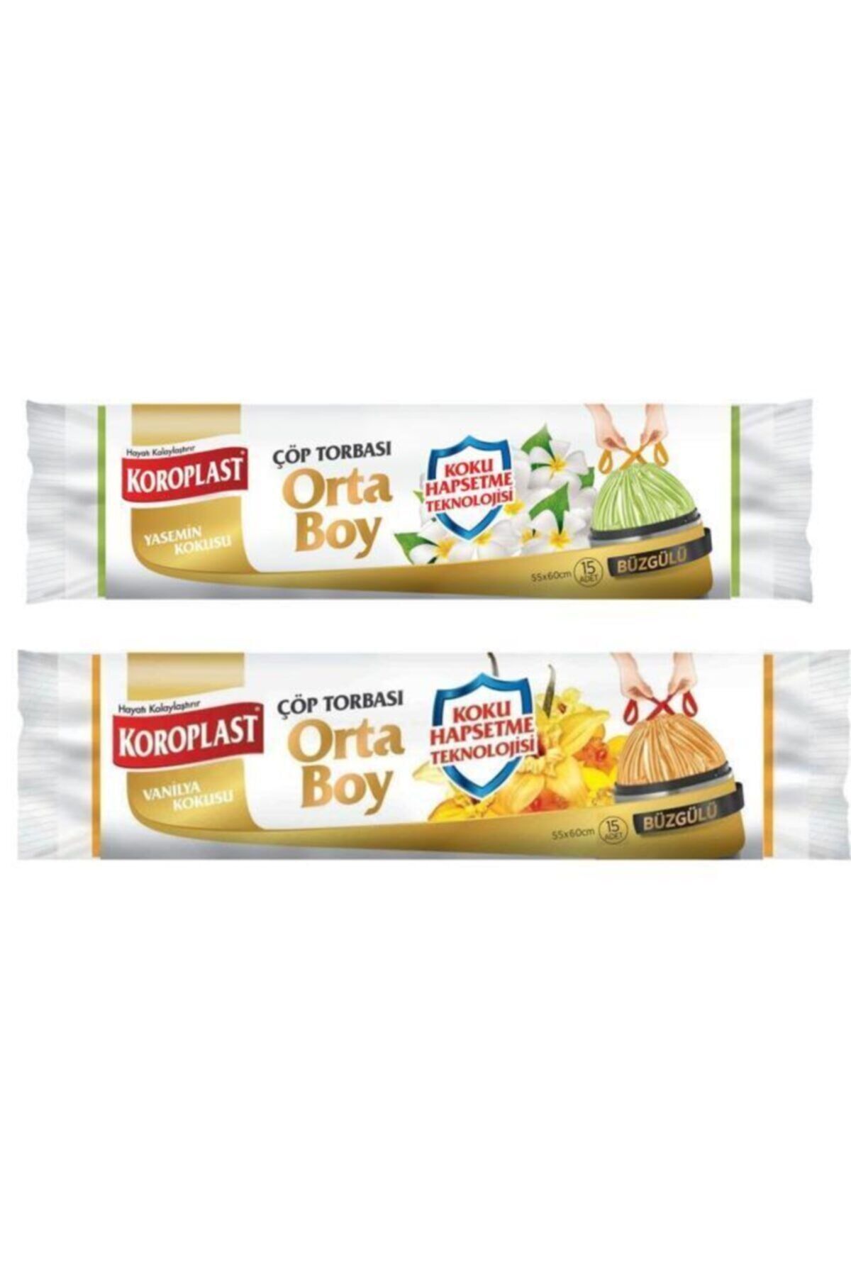 Vanilya Kokulu Büzgülü Orta Boy Çöp Torbası + Yasemin Kokulu Büzgülü Orta Boy