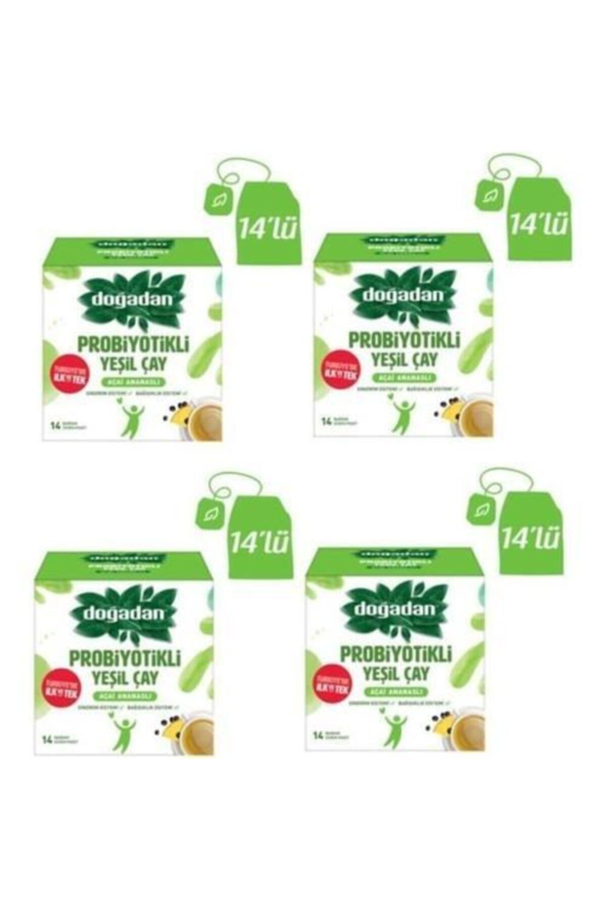 Probiyotikli Yeşil Çay Açai Ananaslı 14'lü X 4 Adet