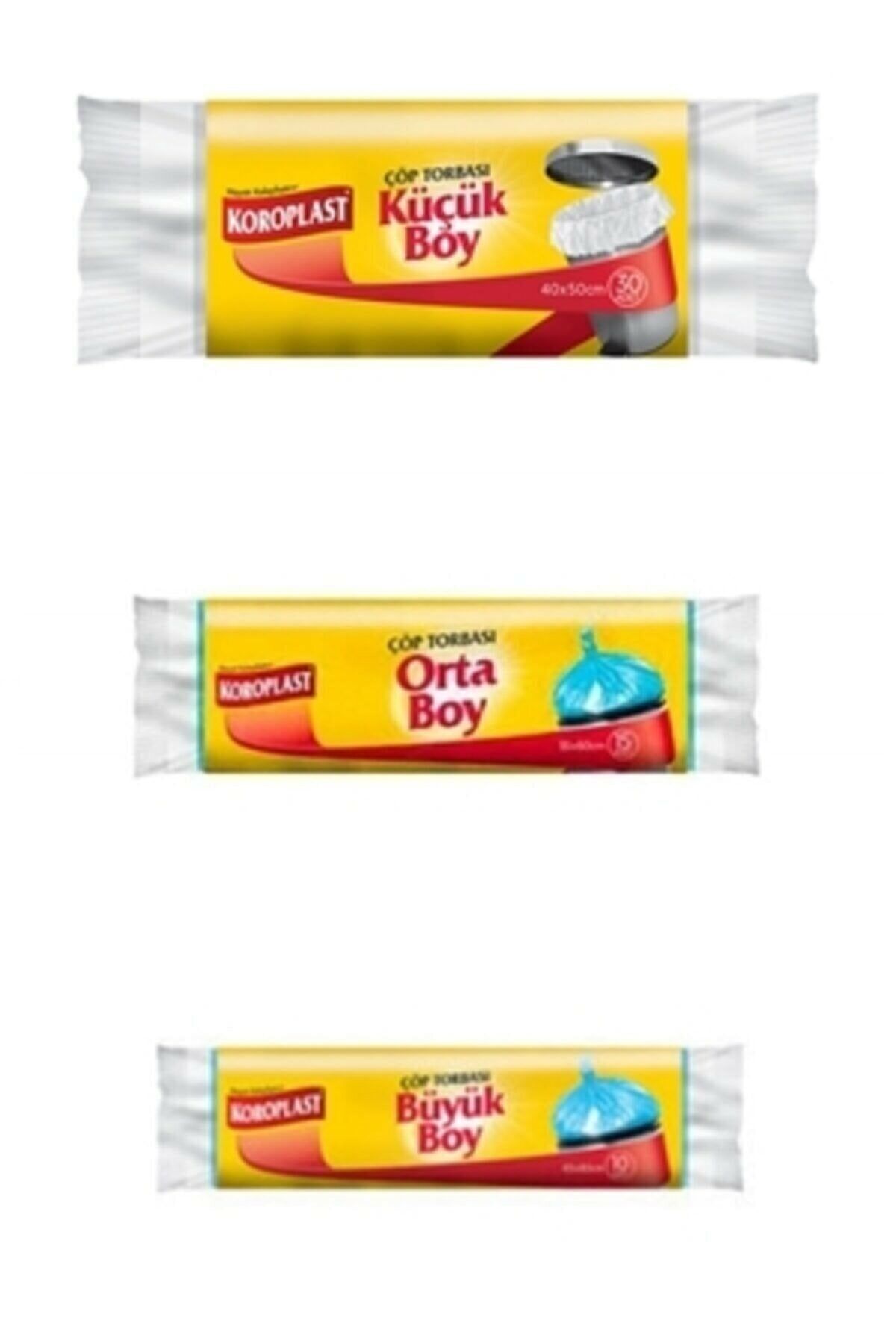 Büyük Orta Küçük Boy Çöp Torbası Toplam 55 Adet Güçlü Çöp Torbası